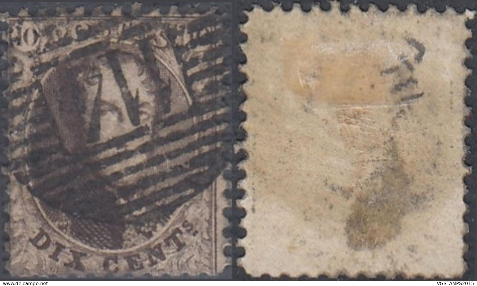 Belgique 1863 - Timbre Oblitéré. COB Nr.: 14 Avec Oblitération P 114 TERMONDE. Perforate 12 1/2 ...... (EB) AR-02452 - 1863-1864 Médaillons (13/16)