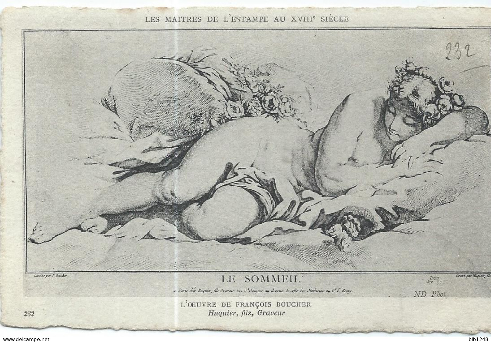 Arts > Peintures & Tableaux Les Maitres De L' Estampe Au XVIIIeme Le Sommeil  Francois Boucher Erotique - Malerei & Gemälde