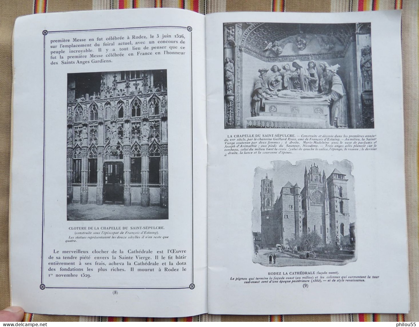 12 RODEZ  FETES du IVe Centenaire du Bx FRANCOIS D' ESTAING 1529 1929 + carte invitation Eveche de RODEZ