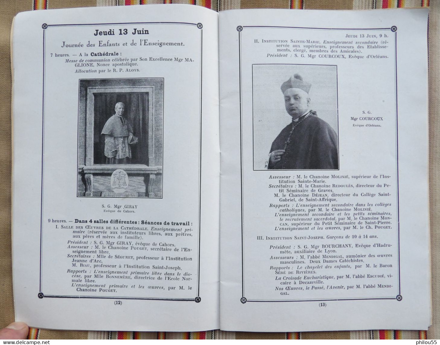 12 RODEZ  FETES du IVe Centenaire du Bx FRANCOIS D' ESTAING 1529 1929 + carte invitation Eveche de RODEZ