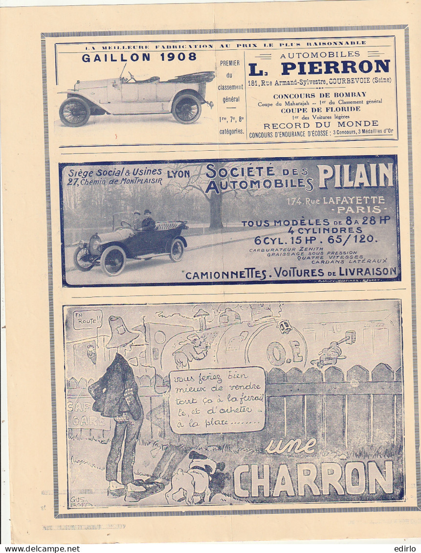 ***  REVUE ****  LA PRATIQUE AUTOMOBILE   1914 --   N° 210 --  Avec De Nombreuses Et  Belles Publicités Auto 40 Pages  - 1900 - 1949