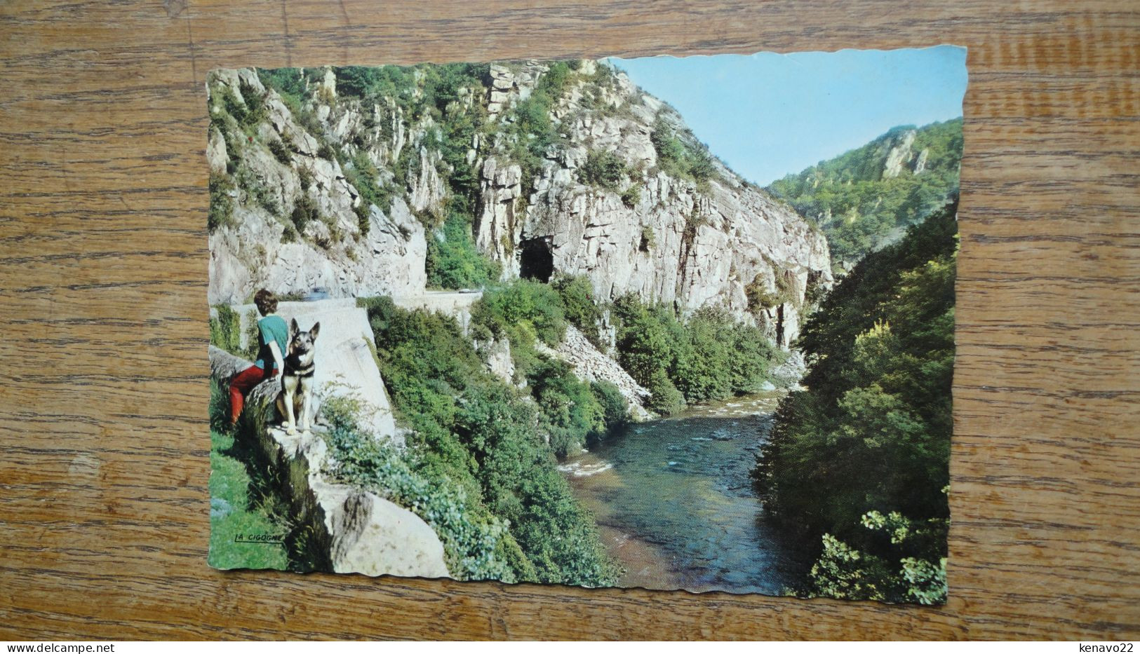 Gorges De La Sioule ( Gorges De Chouvigny ) , Le Tunnel "" Carte Animée Personnage Et Son Chien Berger Allemand "" - Other & Unclassified