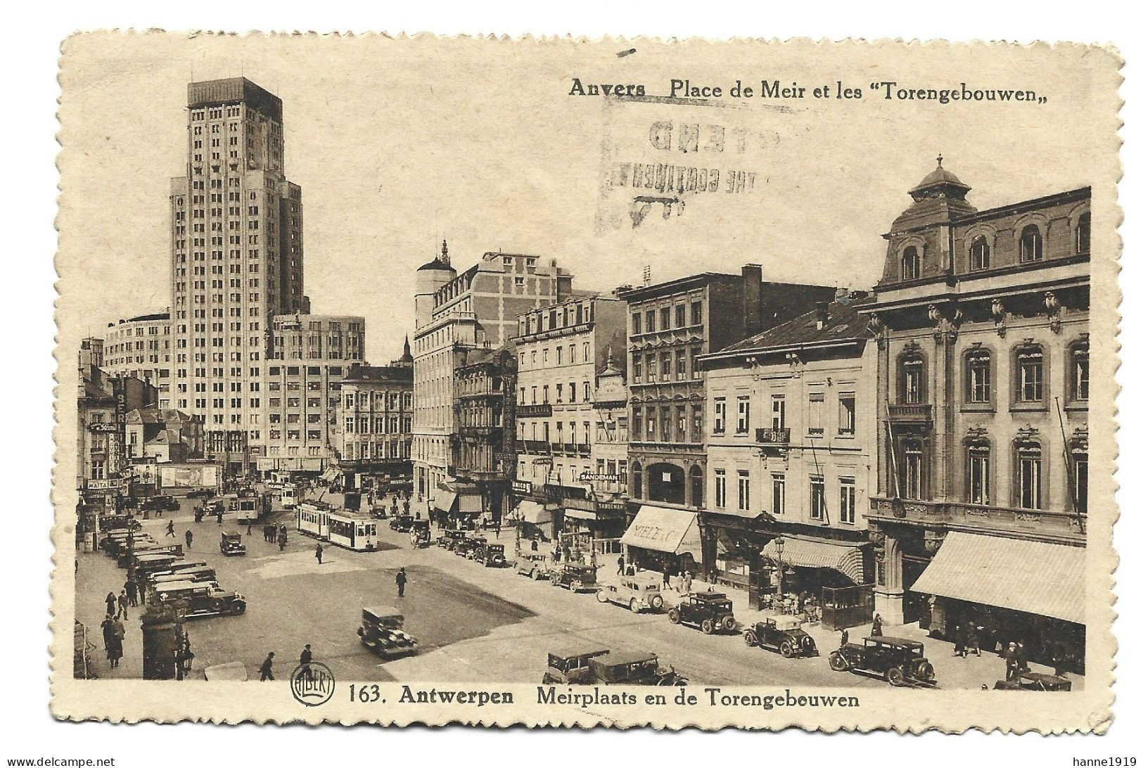 Antwerpen Meirplaats En Torengebouwen 1934 Anvers Htje - Antwerpen