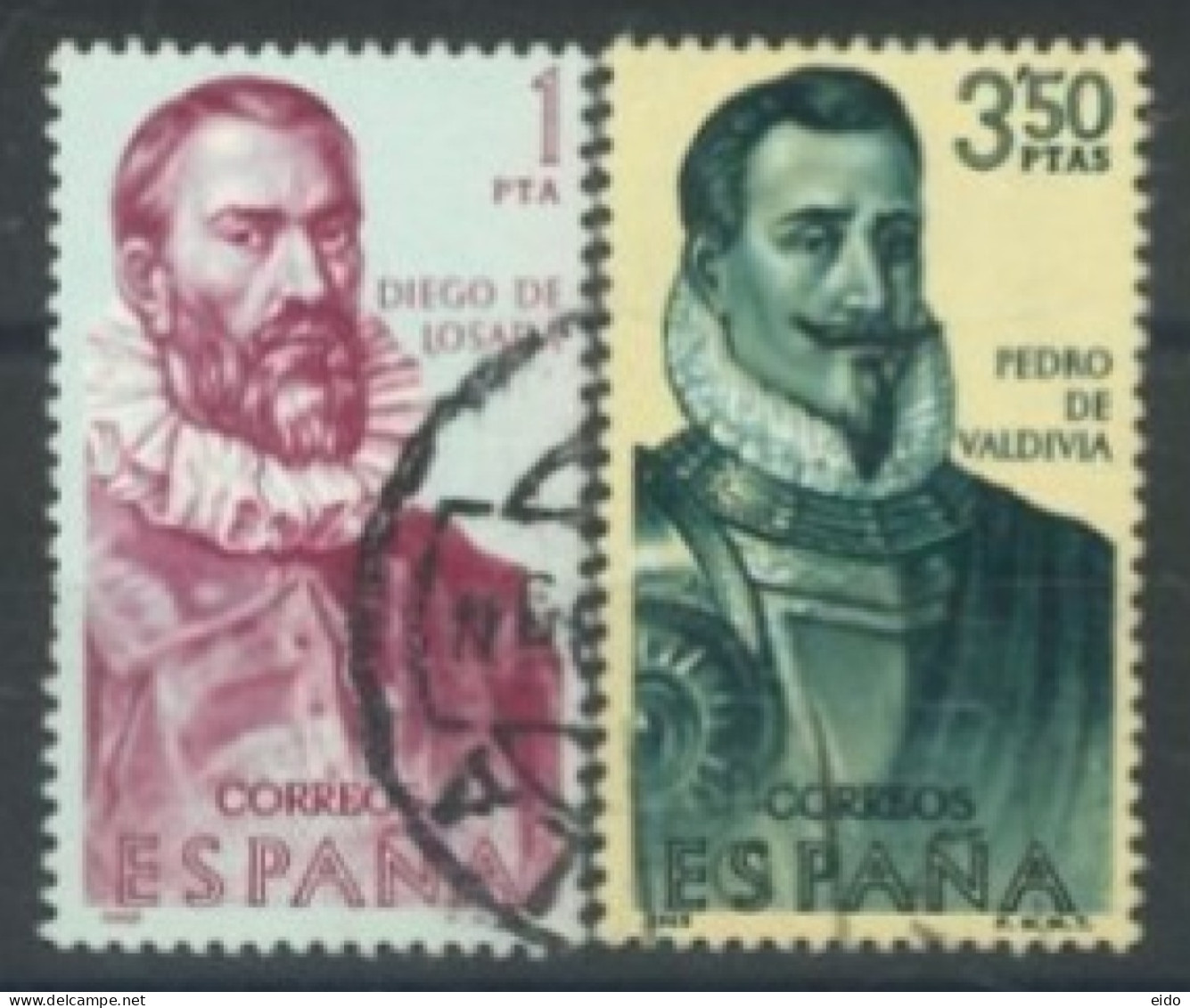 SPAIN, 1968/69, DIEGO DE LOSADA STAMPS SET OF 2, # 1548,& 1588, USED. - Used Stamps