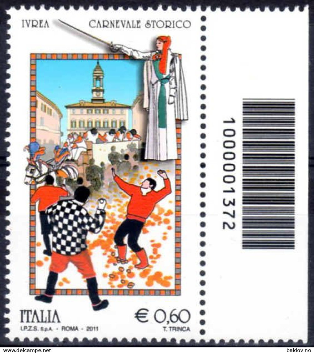 Italia 2011 9 Valori Codice A Barre Nuovi Perfetti (vedi Descrizione) - Barcodes
