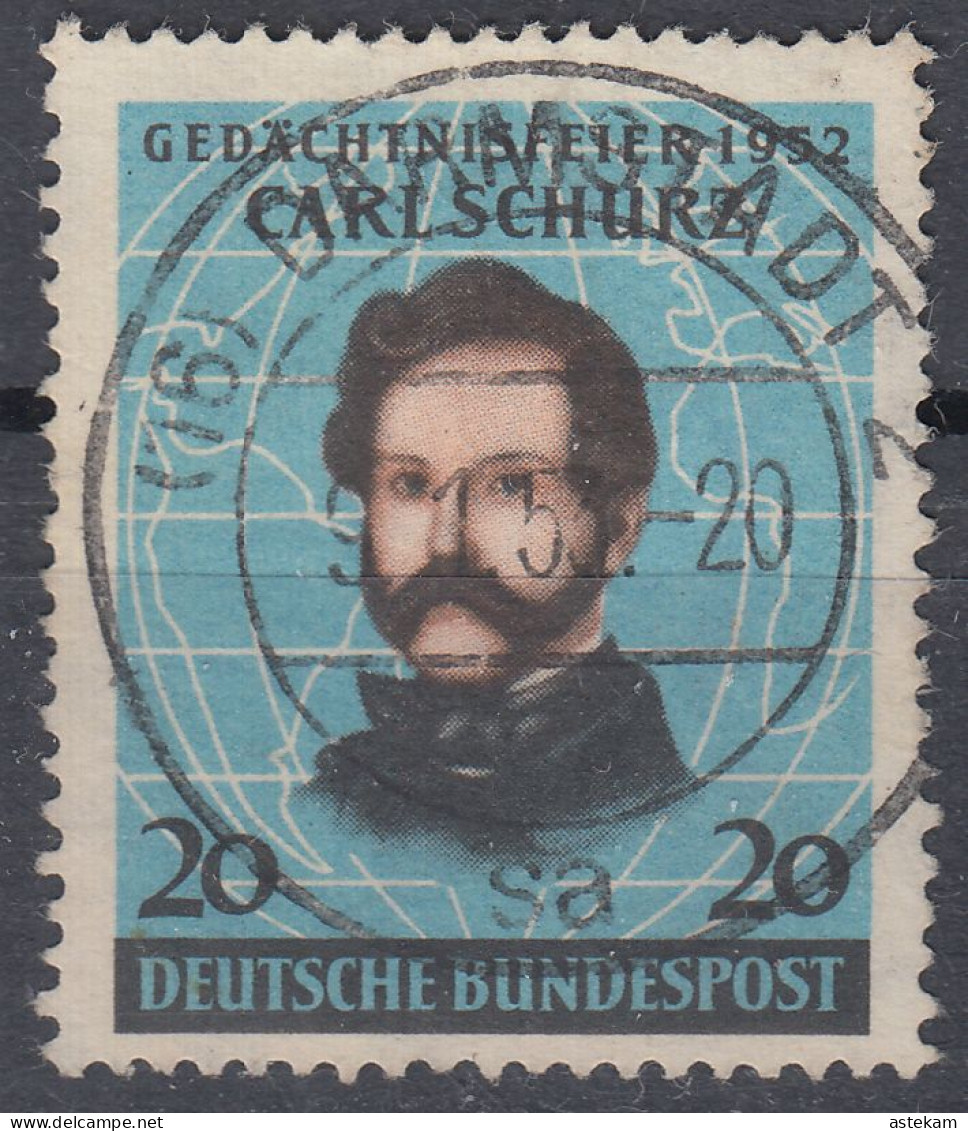 GERMANY 1952, CARL SCHURZ, COMPLETE USED SERIES With GOOD QUALITY - Oblitérés