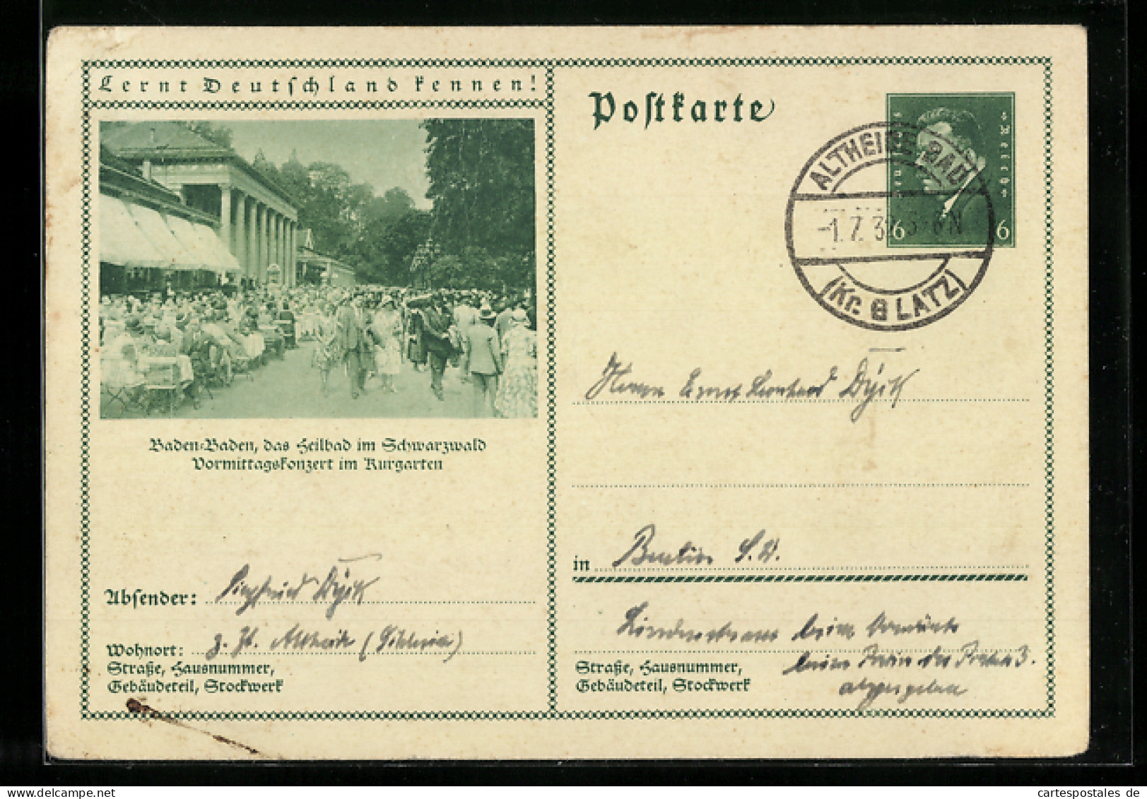 AK Baden-Baden, Vormittagskonzert Im Kurgarten Lernt Deutschland Kennen  - Postcards