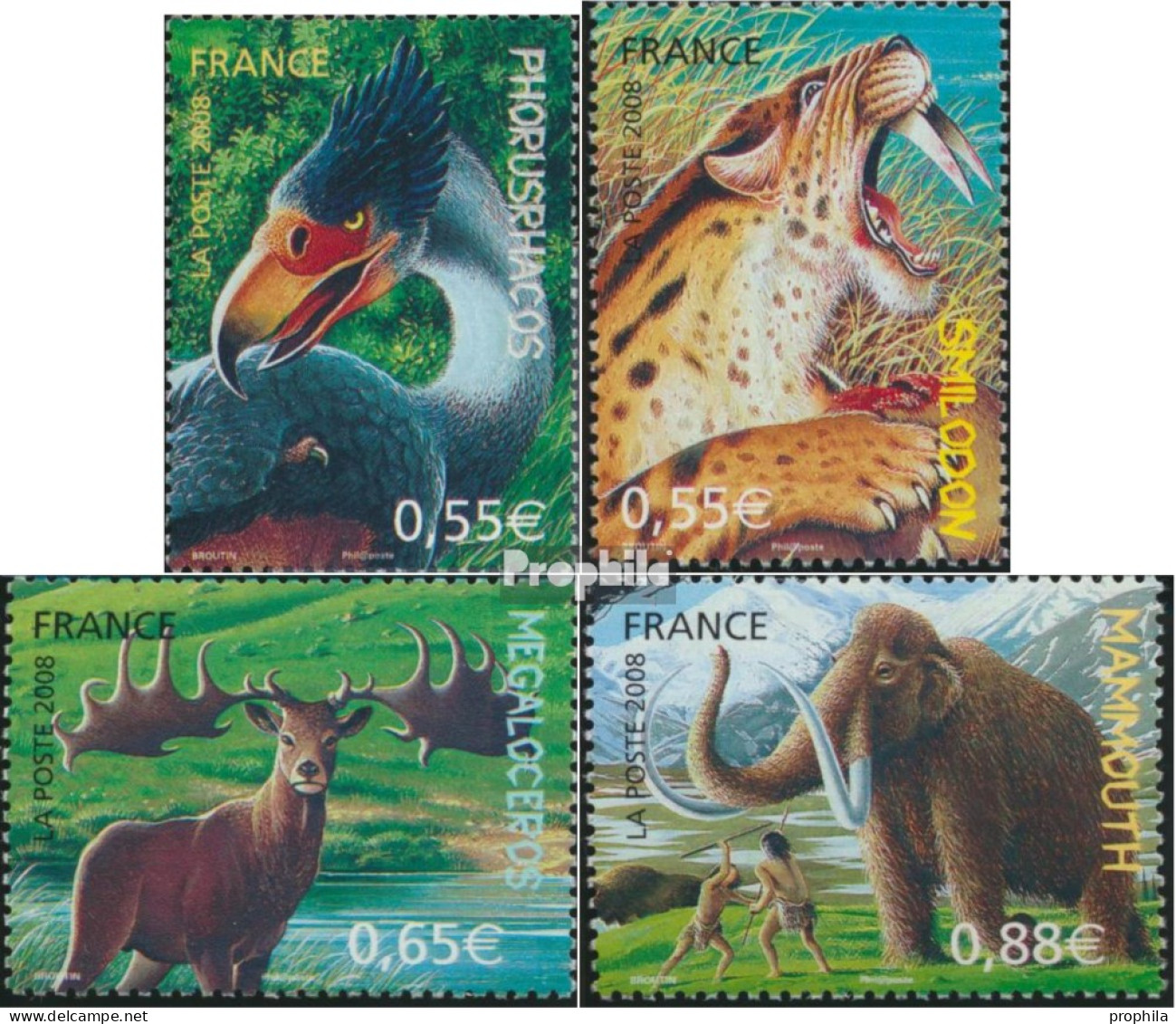 Frankreich 4402-4405 (kompl.Ausg.) Postfrisch 2008 Prähistorische Tiere - Neufs