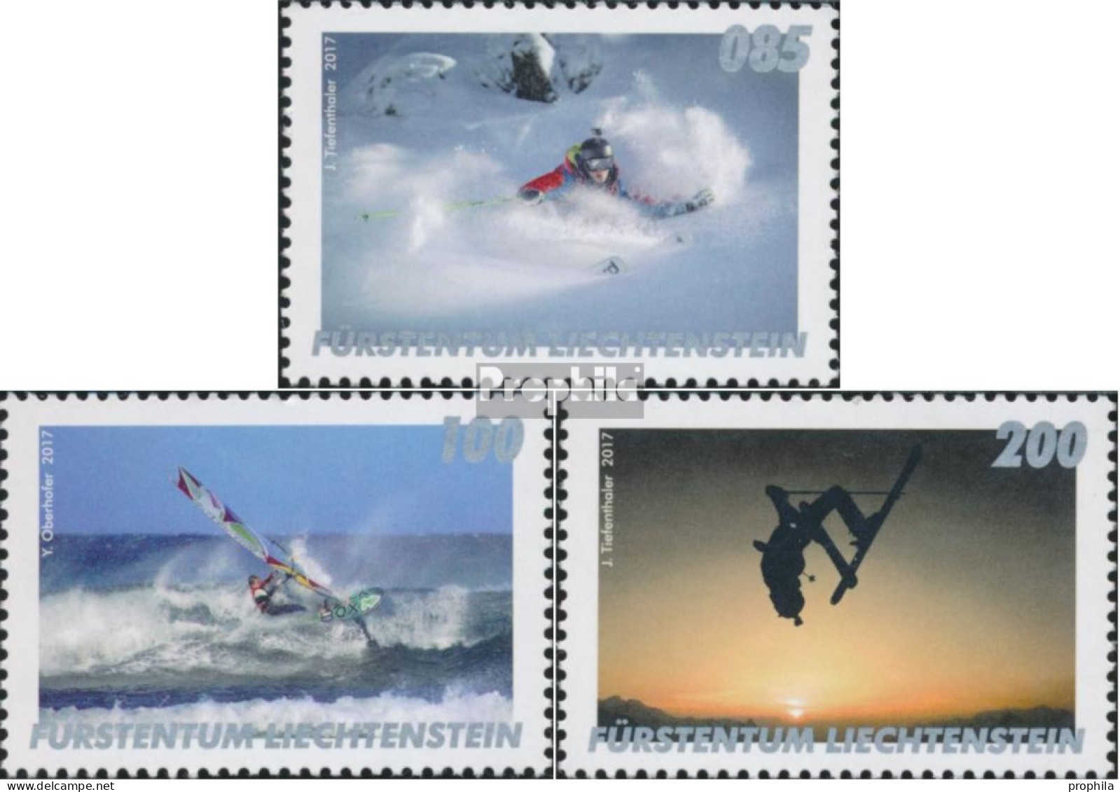 Liechtenstein 1841-1843 (kompl.Ausg.) Postfrisch 2017 Outdoor Sport - Unused Stamps