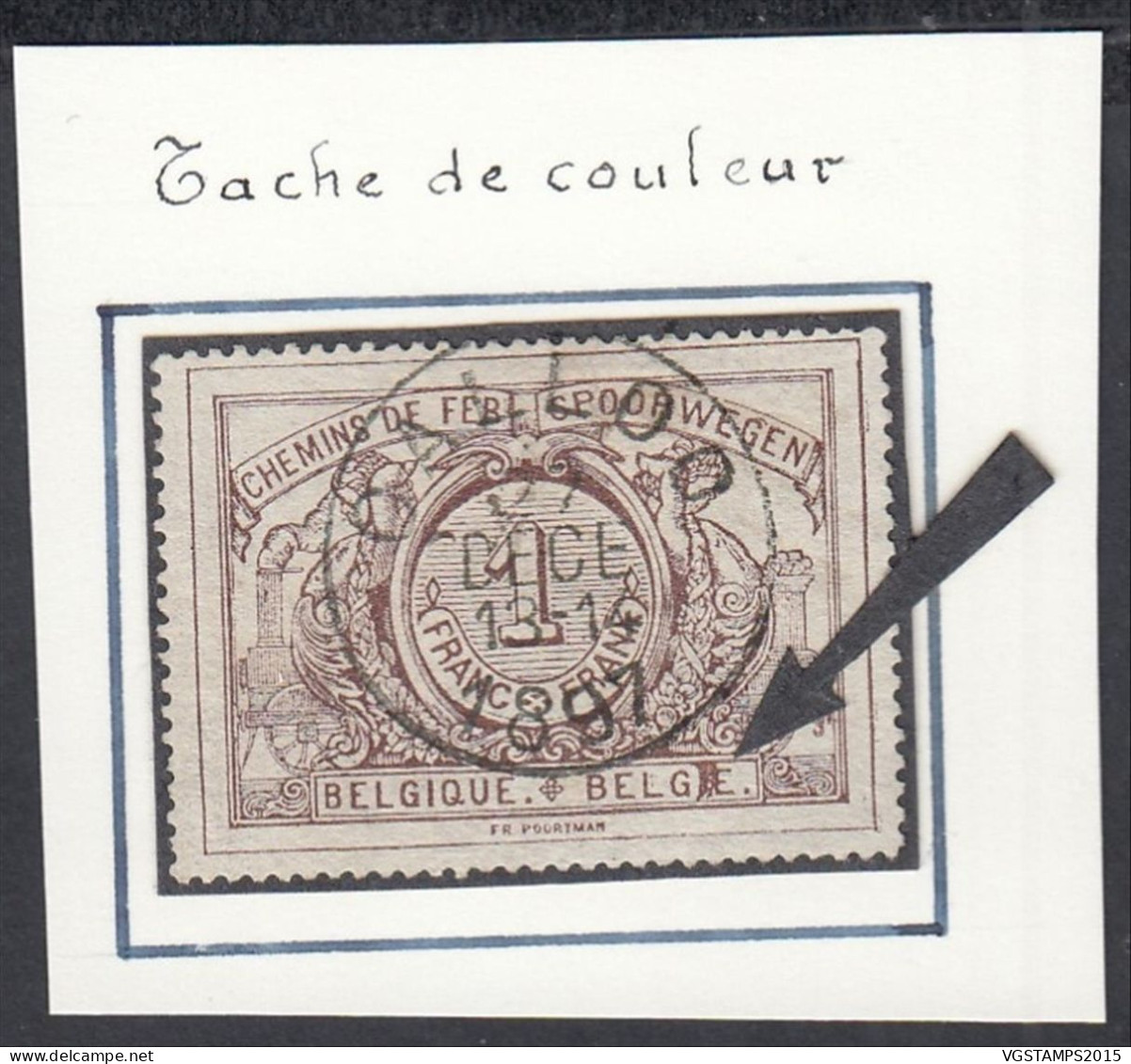 Belgique 1895 - Timbre Oblitéré. TR Nr.:  26 Avec Curiosité: Grosse Tâche De Couleur. RARE¡¡¡..... (EB) AR-02458 - Usati