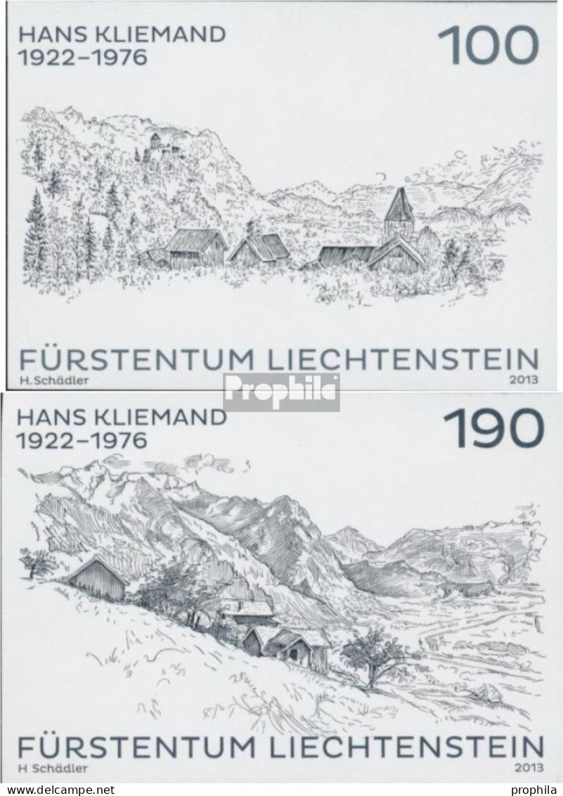 Liechtenstein 1669S-1670S (kompl.Ausg.) Schwarzdruck Postfrisch 2013 Maler - Nuovi
