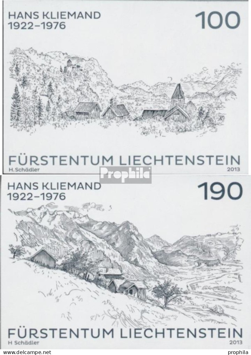 Liechtenstein 1669S-1670S (kompl.Ausg.) Schwarzdruck Postfrisch 2013 Maler - Unused Stamps