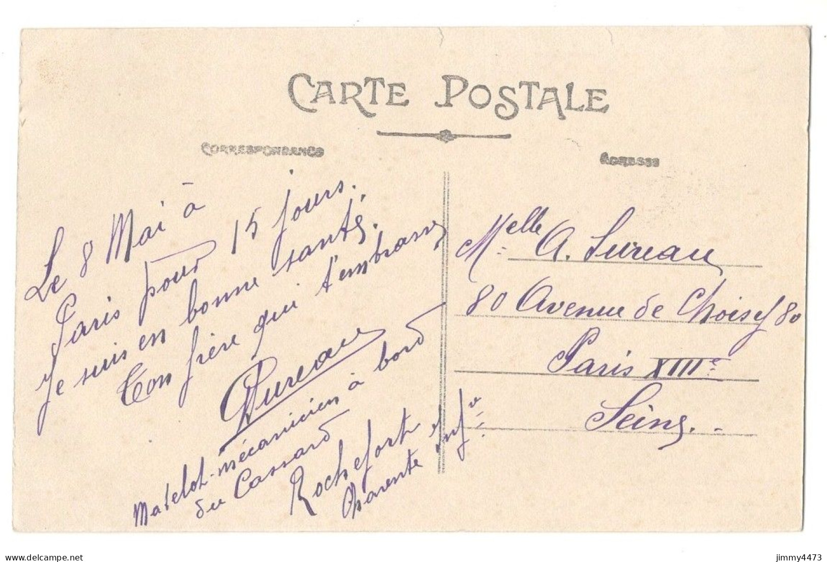 CPA - Rochefort-sur-Mer - Le Croiseur " Cassard " En 1916 - N° 207 - Coll. Ch. Glambiasi - Oorlog