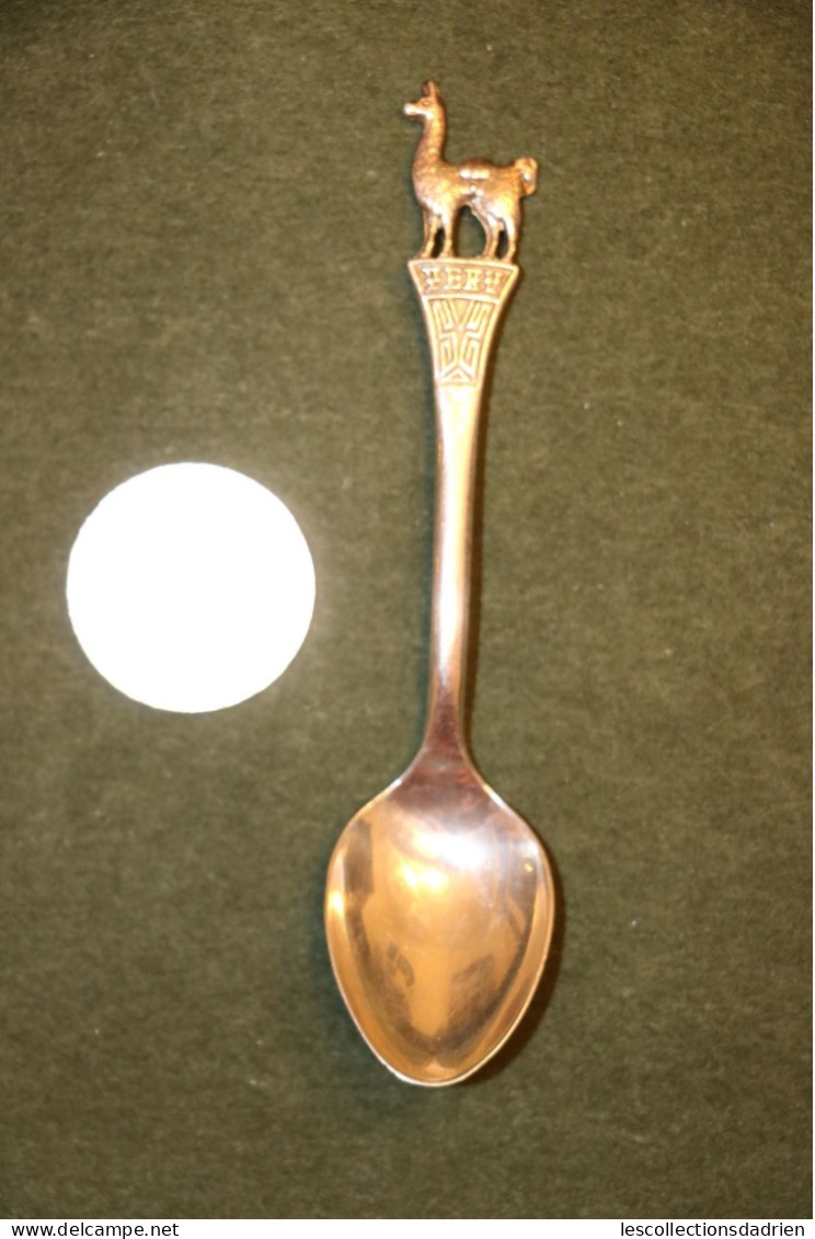 Petite Cuillère En Argent Péru Touristique Lama - Stirling Silver Spoon - Lepels