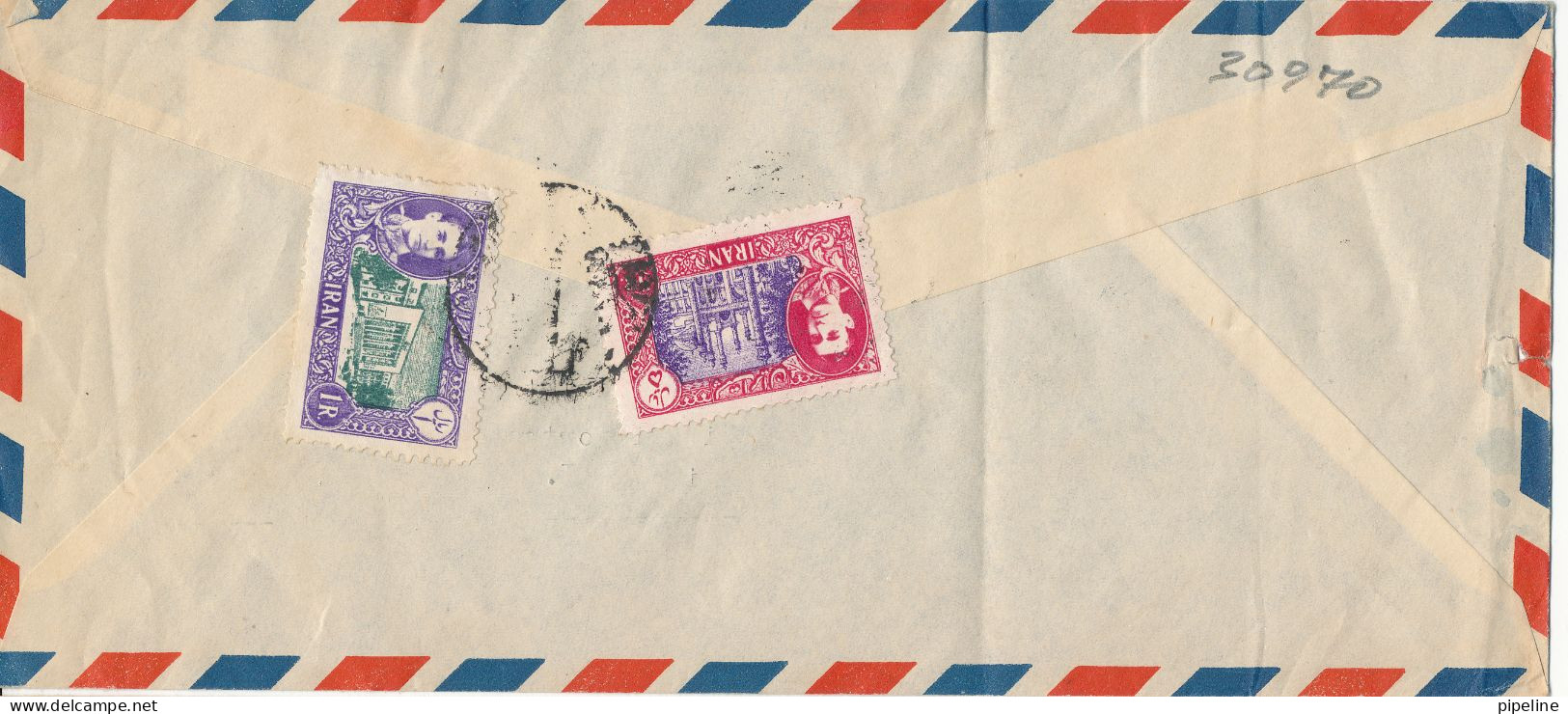 Iran Alliierte Censur Air Mail Cover Sent To Austria The Cover Is Bended And The Stamps Are On The Backside Of The Cover - Irán