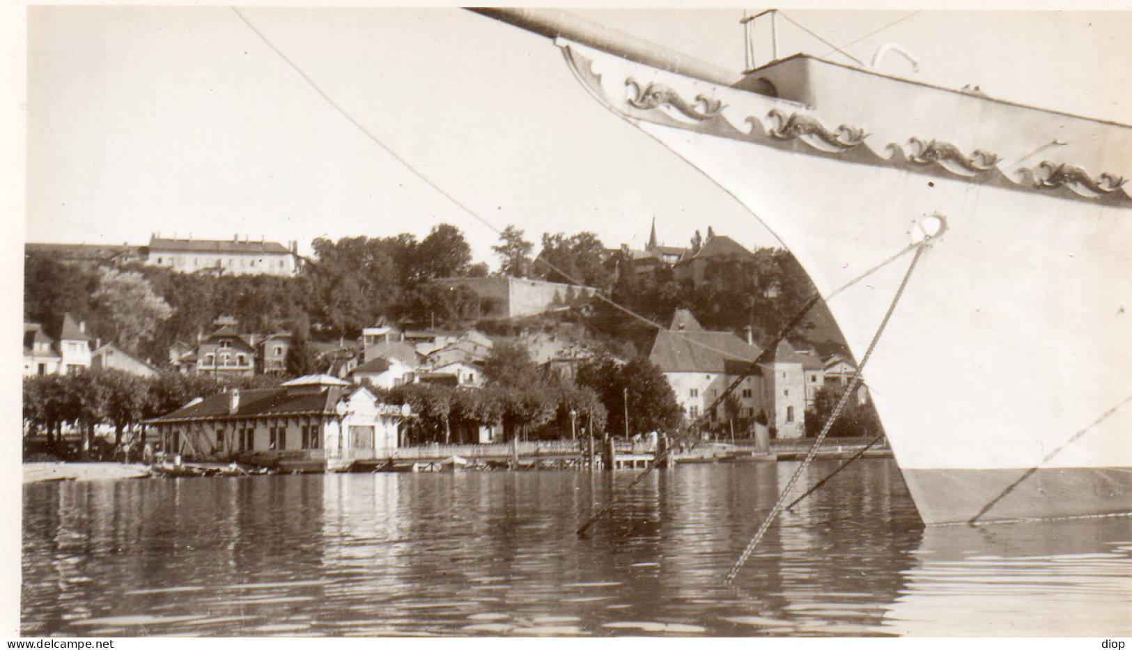 Photographie Photo Vintage Snapshot Bateau Boat Ship Paysage - Lugares