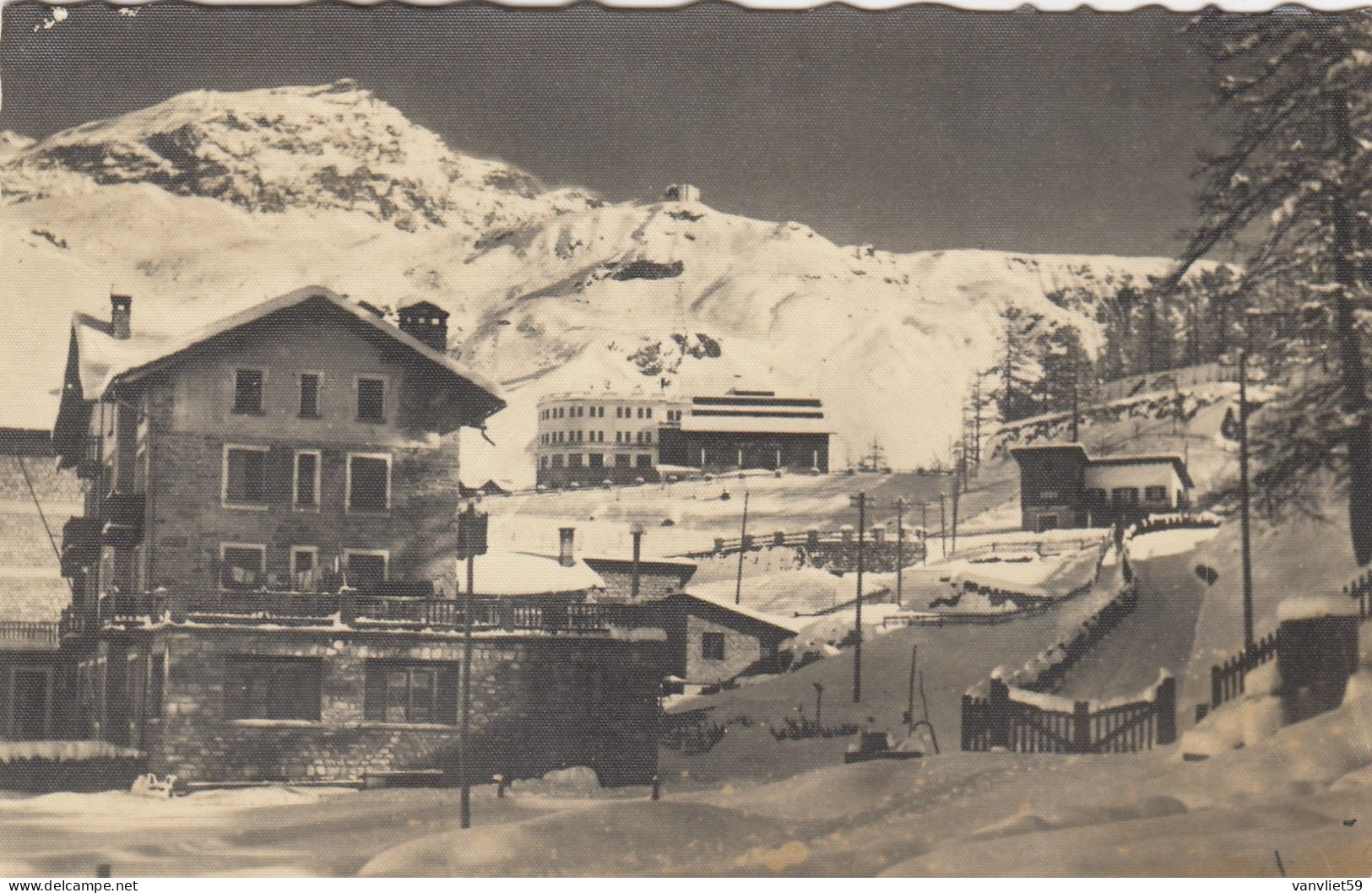 CERVINIA-VALTOURNENCHE-AOSTA-IL GRAN BAITA E FUNIVIA DELLA PIAN MAISON-CARTOLINA VERA FOTOGRAFIA-VIAGGIATA IL 31-7-1944 - Aosta