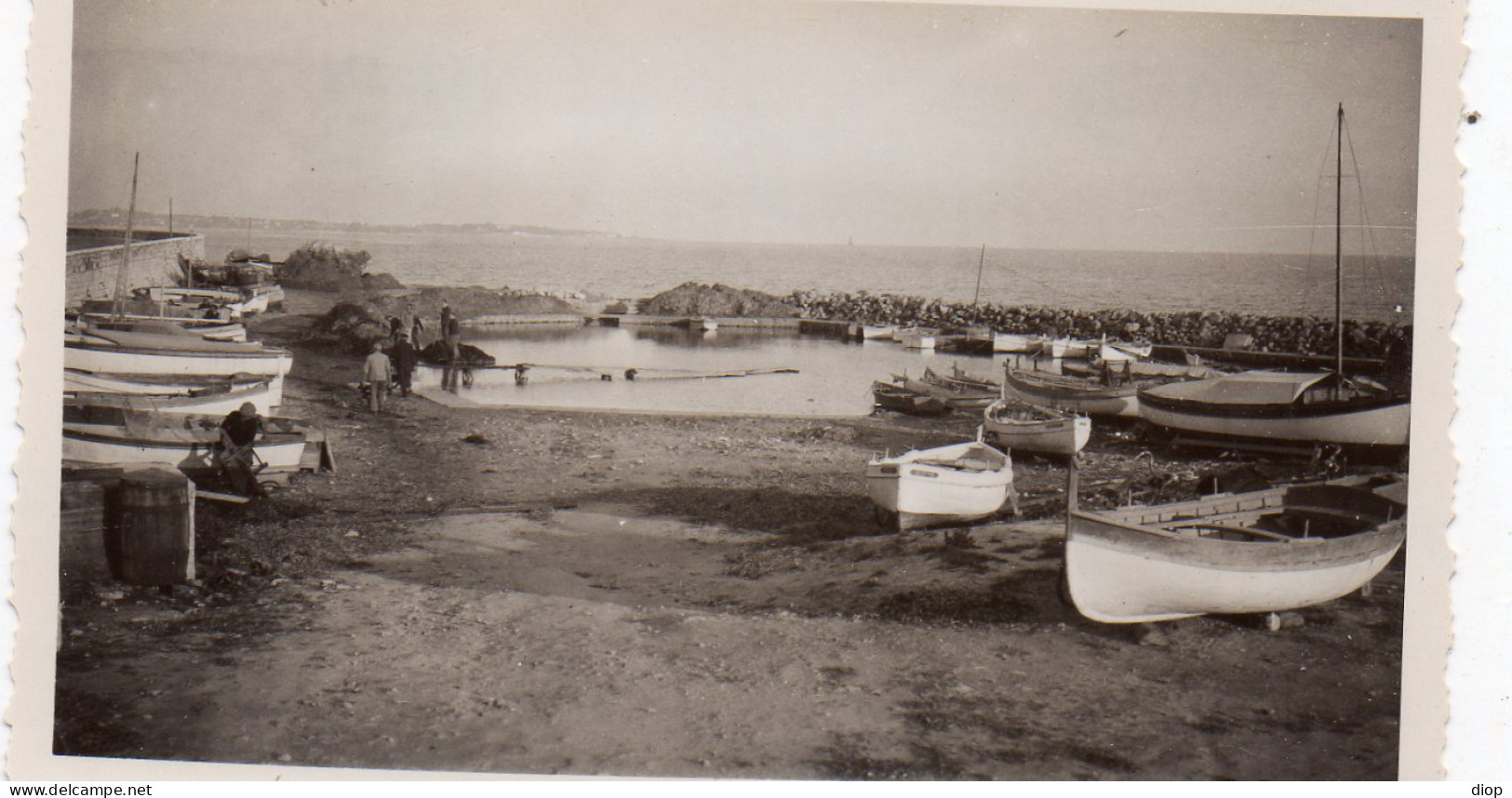Photographie Photo Vintage Snapshot Port Bateau P&ecirc;che  - Lugares