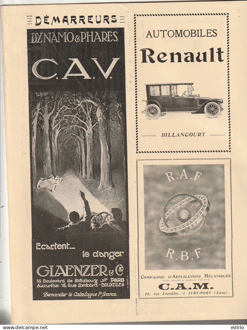 ***  REVUE ****  LA PRATIQUE AUTOMOBILE   1914 --   N° 233 -- 20 Pages Pub Et Articles - 1900 - 1949