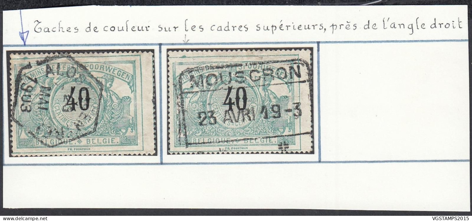 Belgique 1895 - Timbres Oblitérés (x2). TR Nr.: 20 (X2)  Avec Curiosité: Qualité Mixte... (EB) AR-02462 - Usados