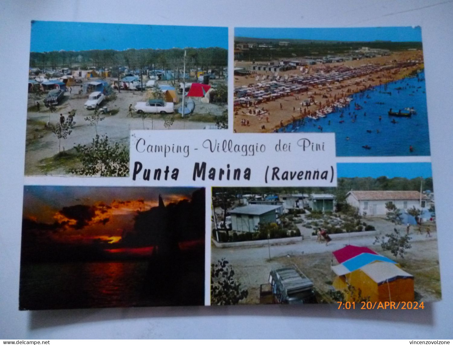 Cartolina  Viaggiata "Camping - Villaggio Dei Pini PUNTA MARINA ( Ravenna )" Vedutine 1967 - Hotels & Gaststätten