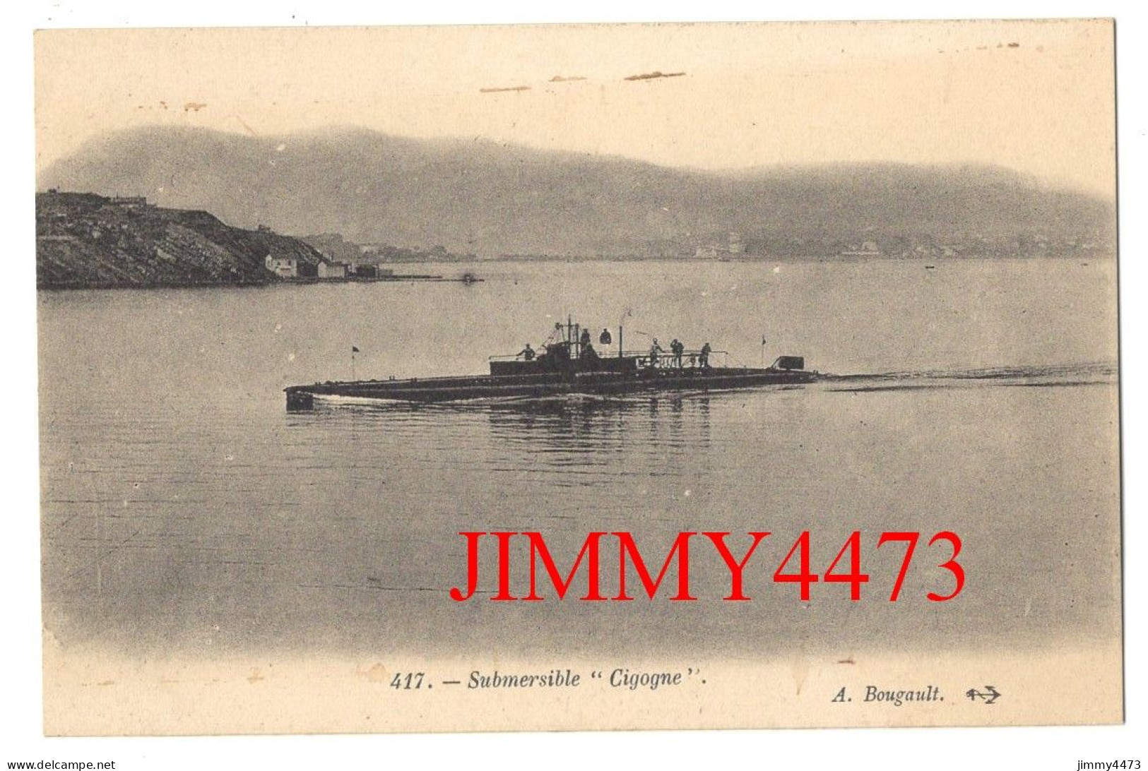 CPA - Le Submersible " Cigogne " - N° 417 - Edit. A. Bougault - Sous-marins