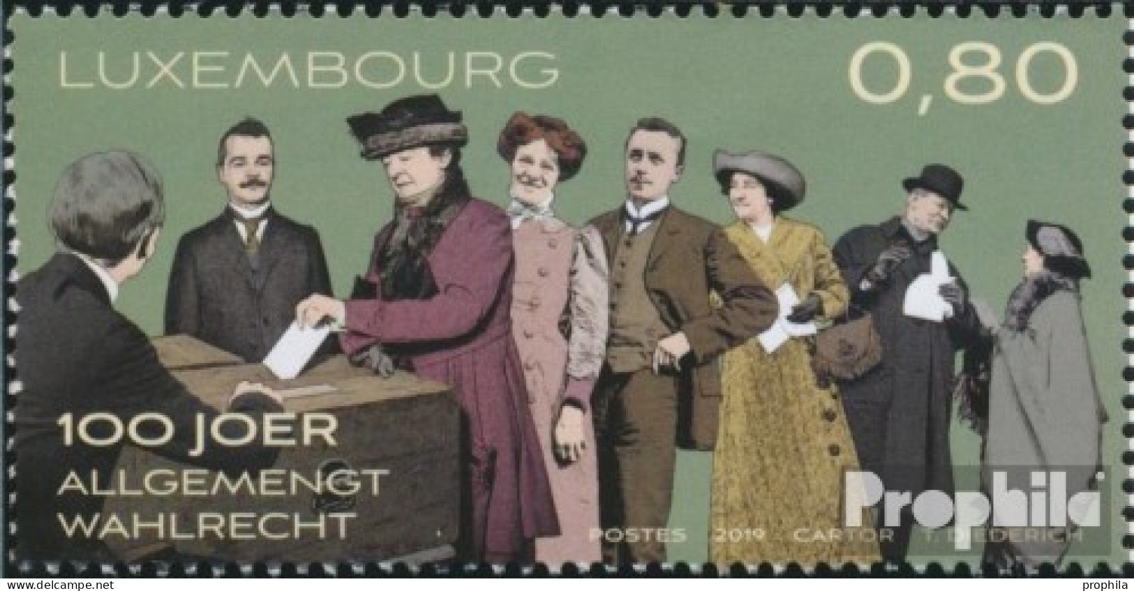 Luxemburg 2206 (kompl.Ausg.) Postfrisch 2019 Allgemeines Wahlrecht - Nuevos