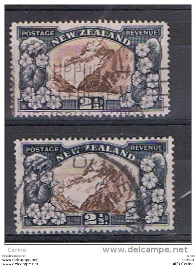 NEW  ZEALAND:  1935  MONTE  COOK  -  2 1/2 P. USED  STAMPS  -  REP.  2  EXEMPLARY  -  YV/TELL. 197 - Gebruikt