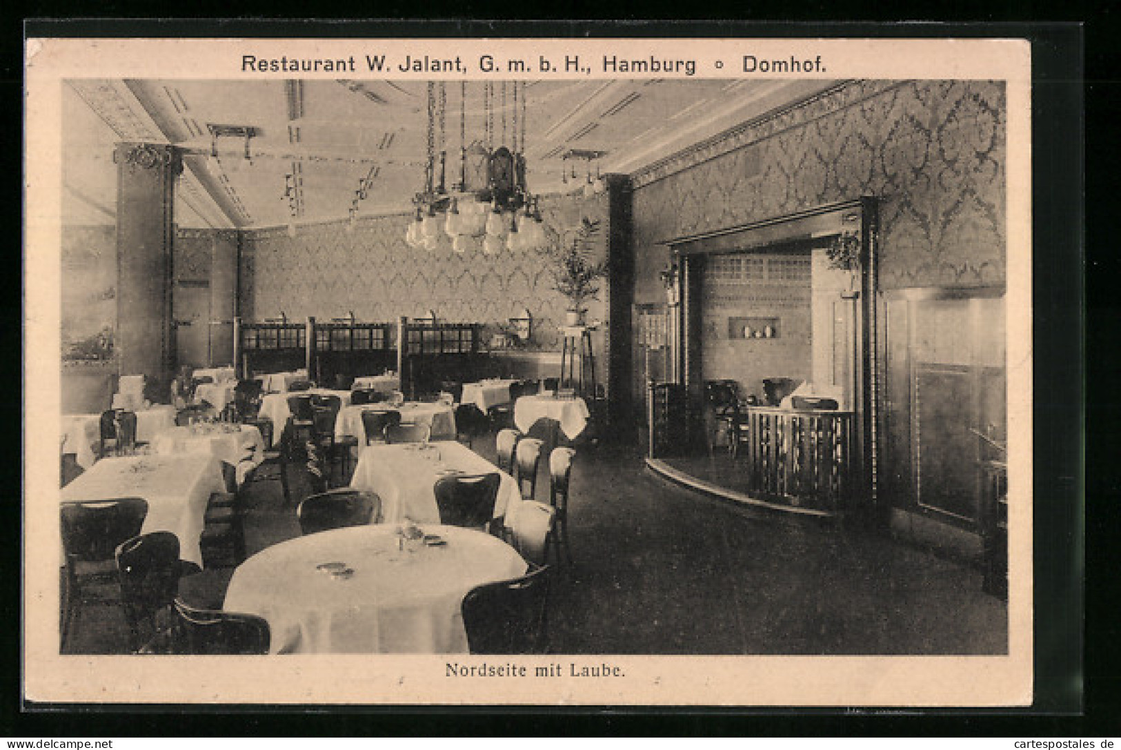 AK Hamburg, Hotel Domhof, Restaurant W. Jalant, Nordseite Mit Laube  - Mitte