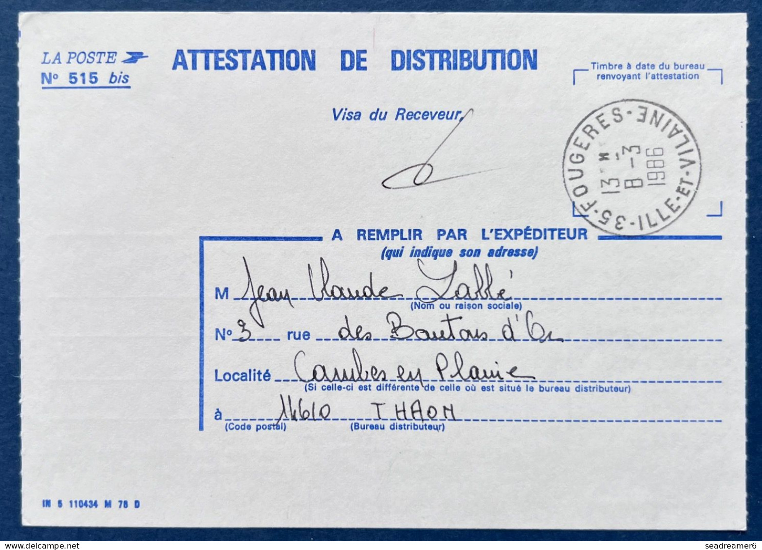 OBJET AVEC ATTESTATION DE DISTRIBUTION + Attestation De Distribution Lettre Liberté De Gandon N°2181, 2407 & 2395 Rare - 1982-1990 Vrijheid Van Gandon