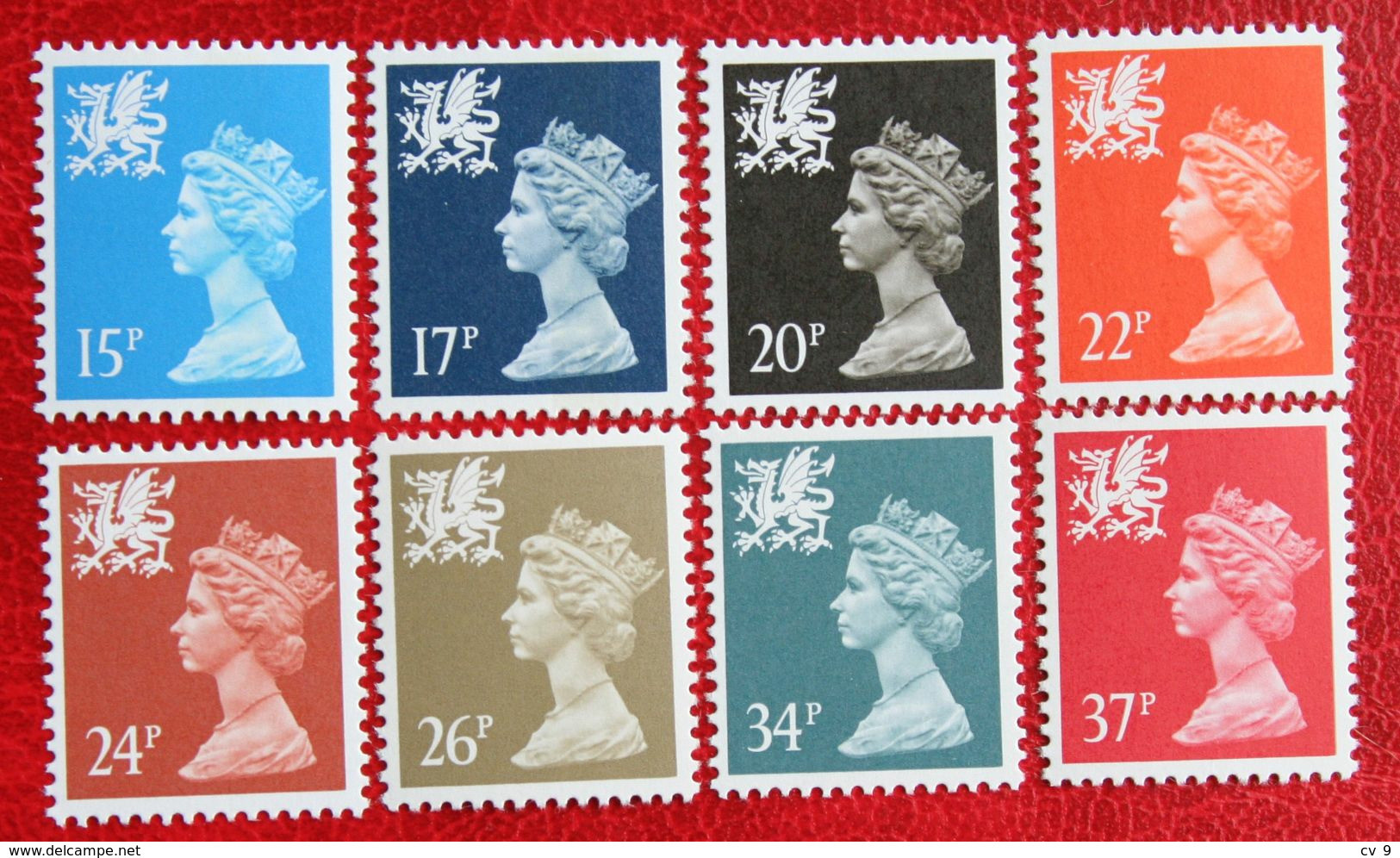 8 Value Value MACHIN Welsh Wales (Mi 52-59) 1989-1990 POSTFRIS MNH ** ENGLAND GRANDE-BRETAGNE GB GREAT BRITAIN - Gales