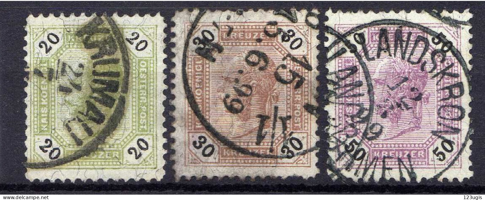 Österreich 1891 Mi 63; 65-66 G, Zähnung 12 1/2, Gestempelt [200424XIV] - Oblitérés