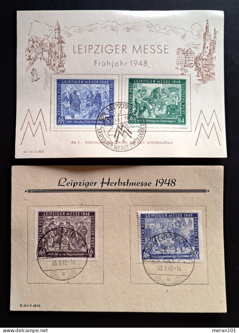 Gemeinschaftsausgabe 1948, Gedenkblatt Leipziger Messe - Ganzsachen