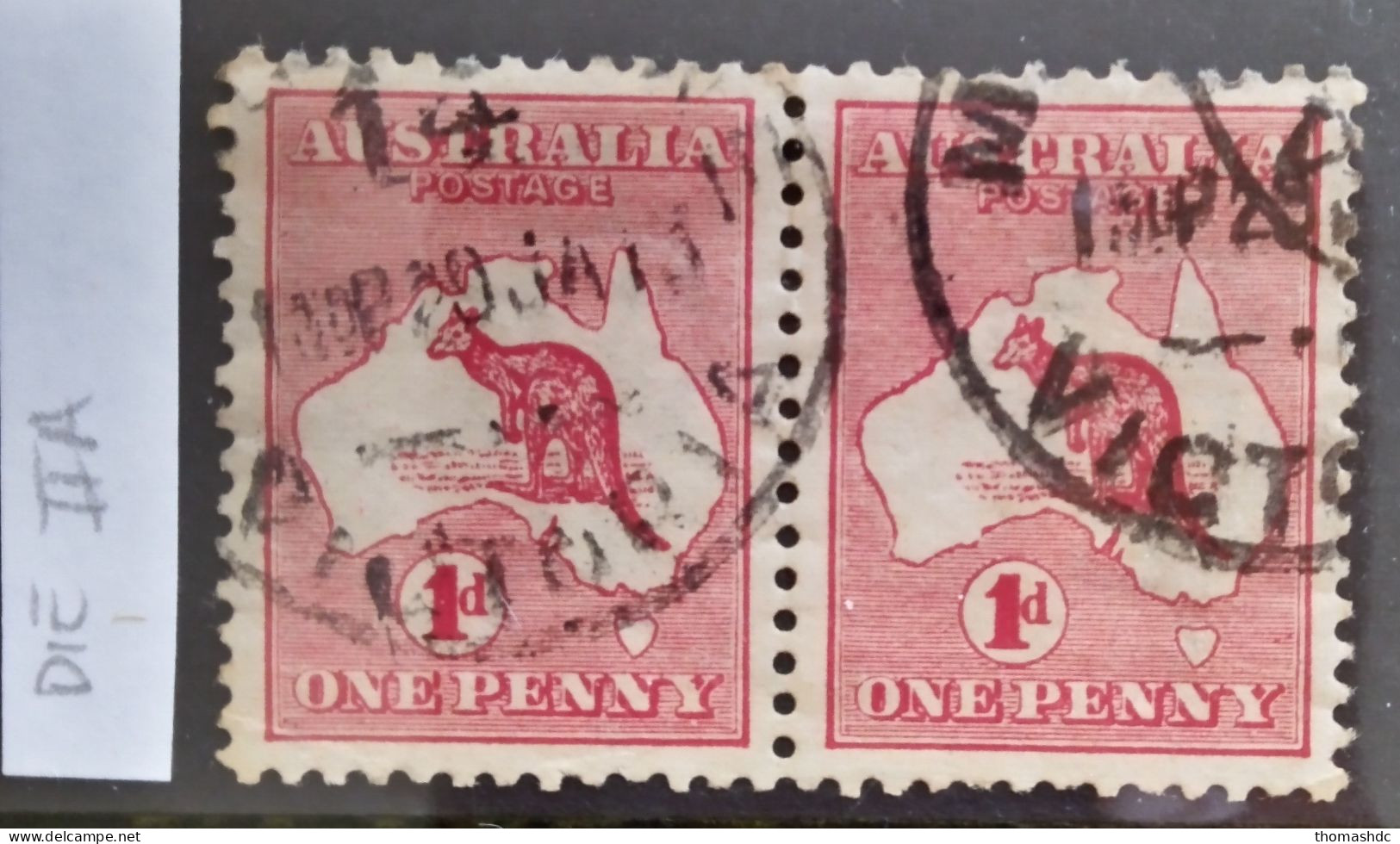 1913 1d Red 1st Wmk Die IIA SG 2e BW 4 Pair - Oblitérés