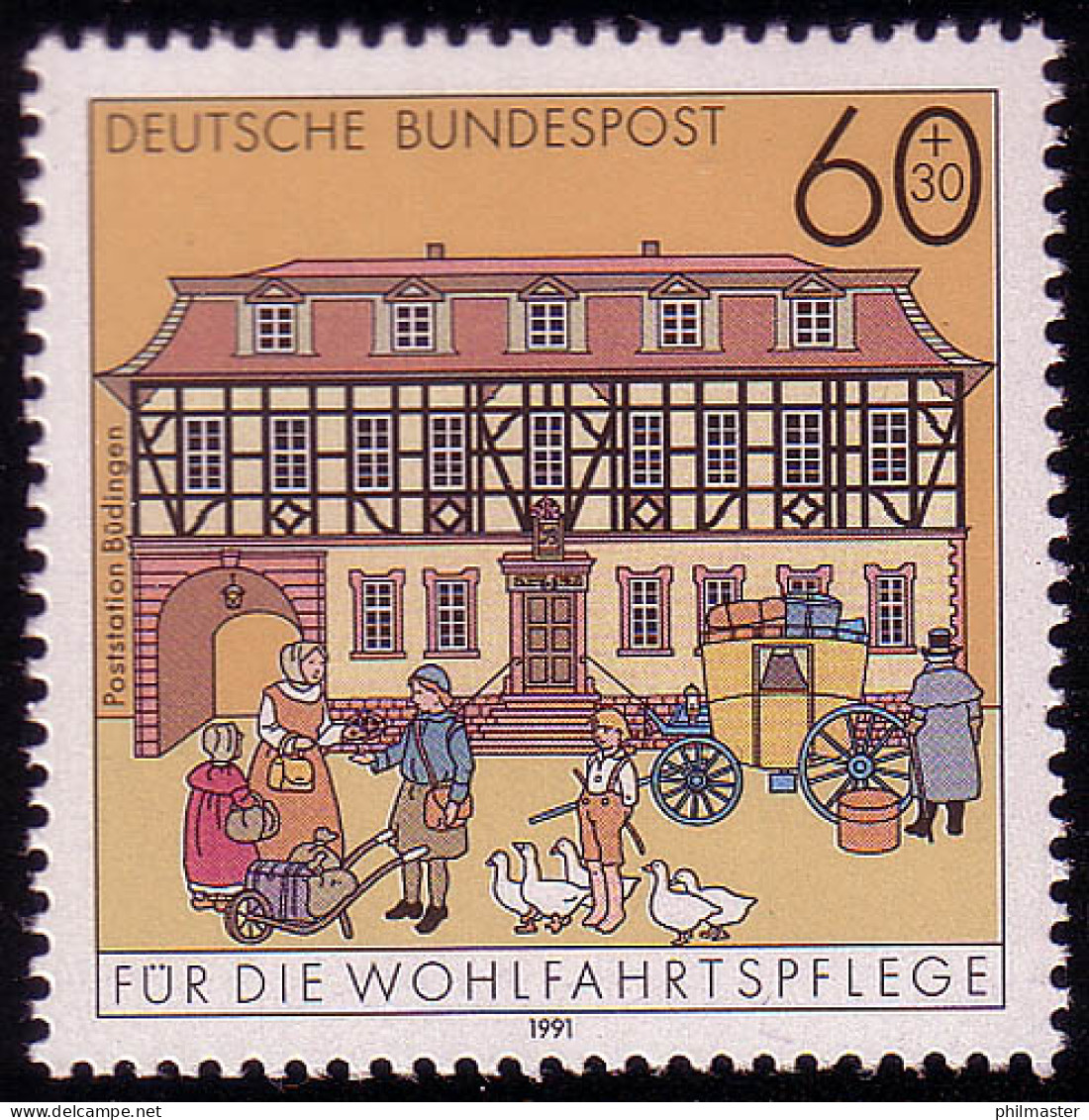 1564 Poststation Büdingen 60+30 Pf ** - Ungebraucht