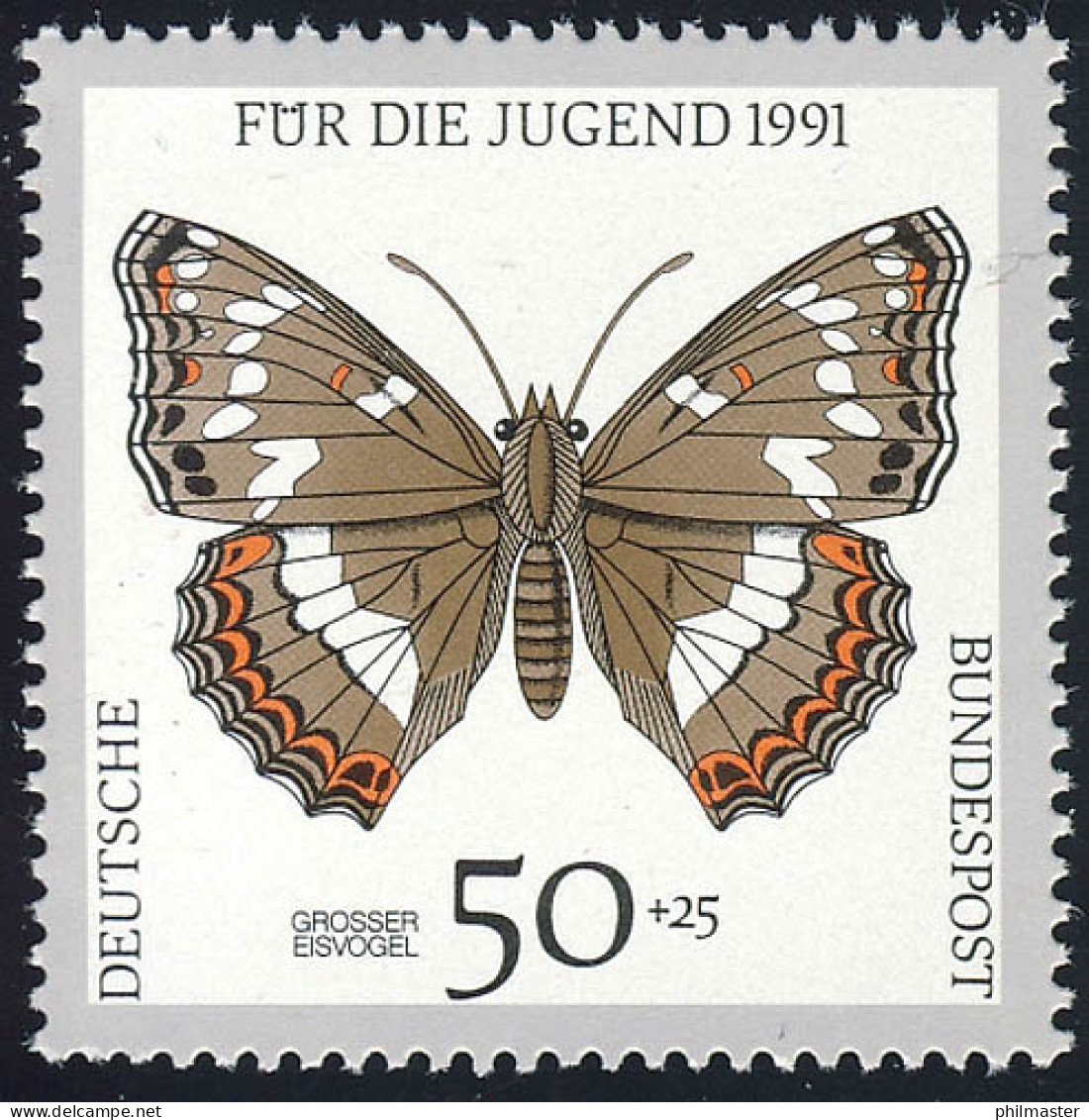 1513 Jugend Schmetterlinge 50+25 Pf ** - Neufs