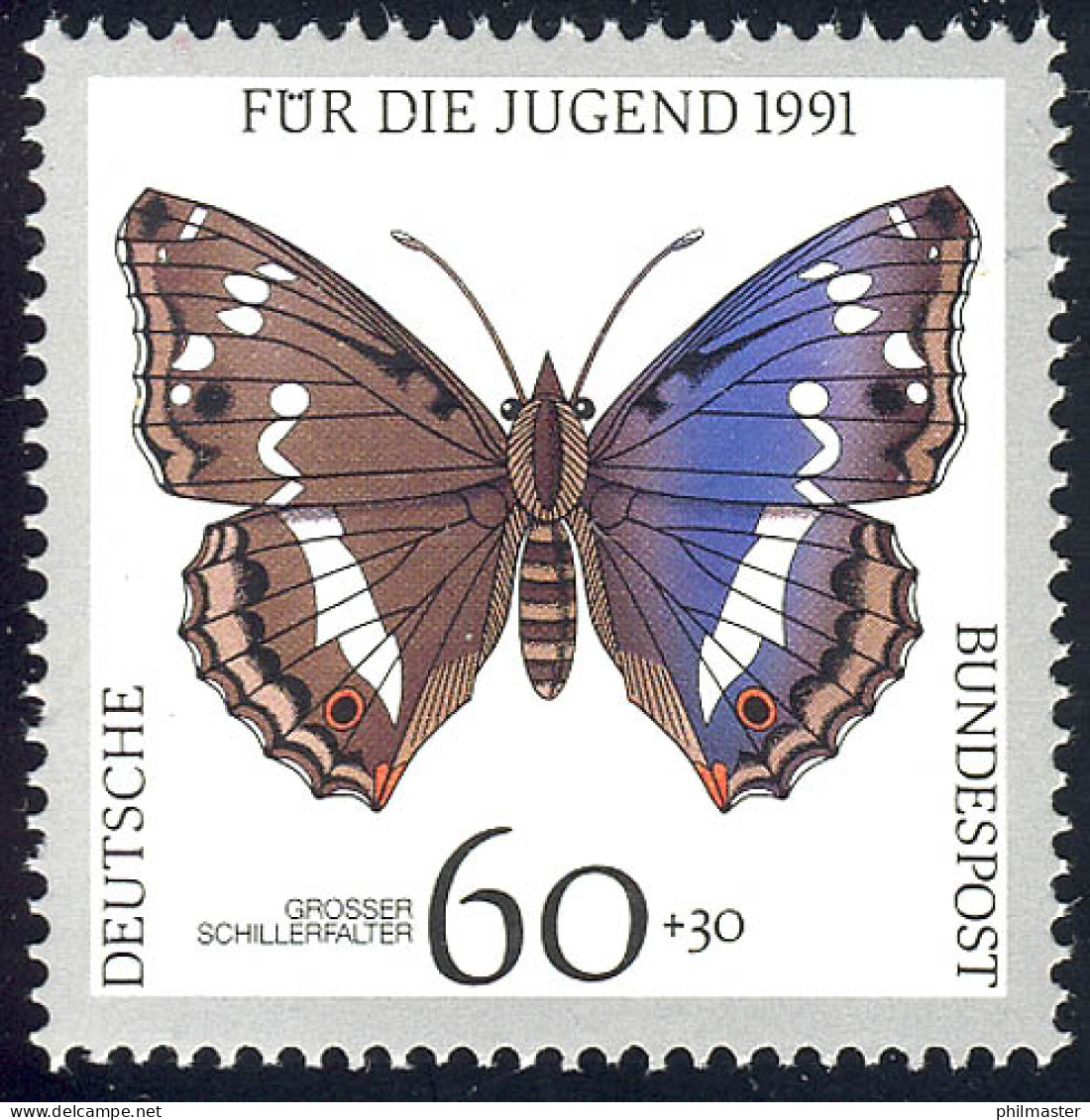 1514 Jugend Schmetterlinge 60+30 Pf ** - Neufs