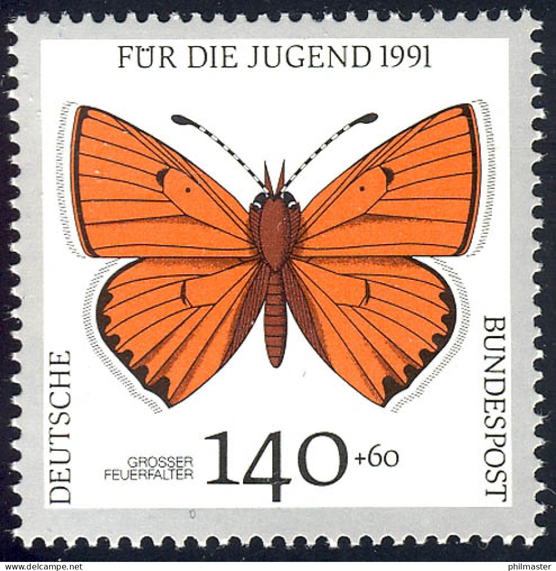 1519 Jugend Schmetterlinge 140+60 Pf ** - Neufs