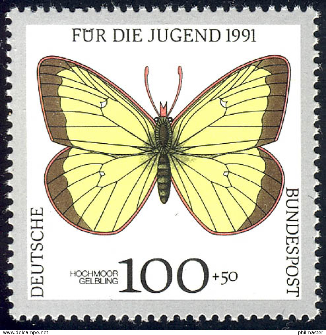 1518 Jugend Schmetterlinge 100+50 Pf ** - Neufs