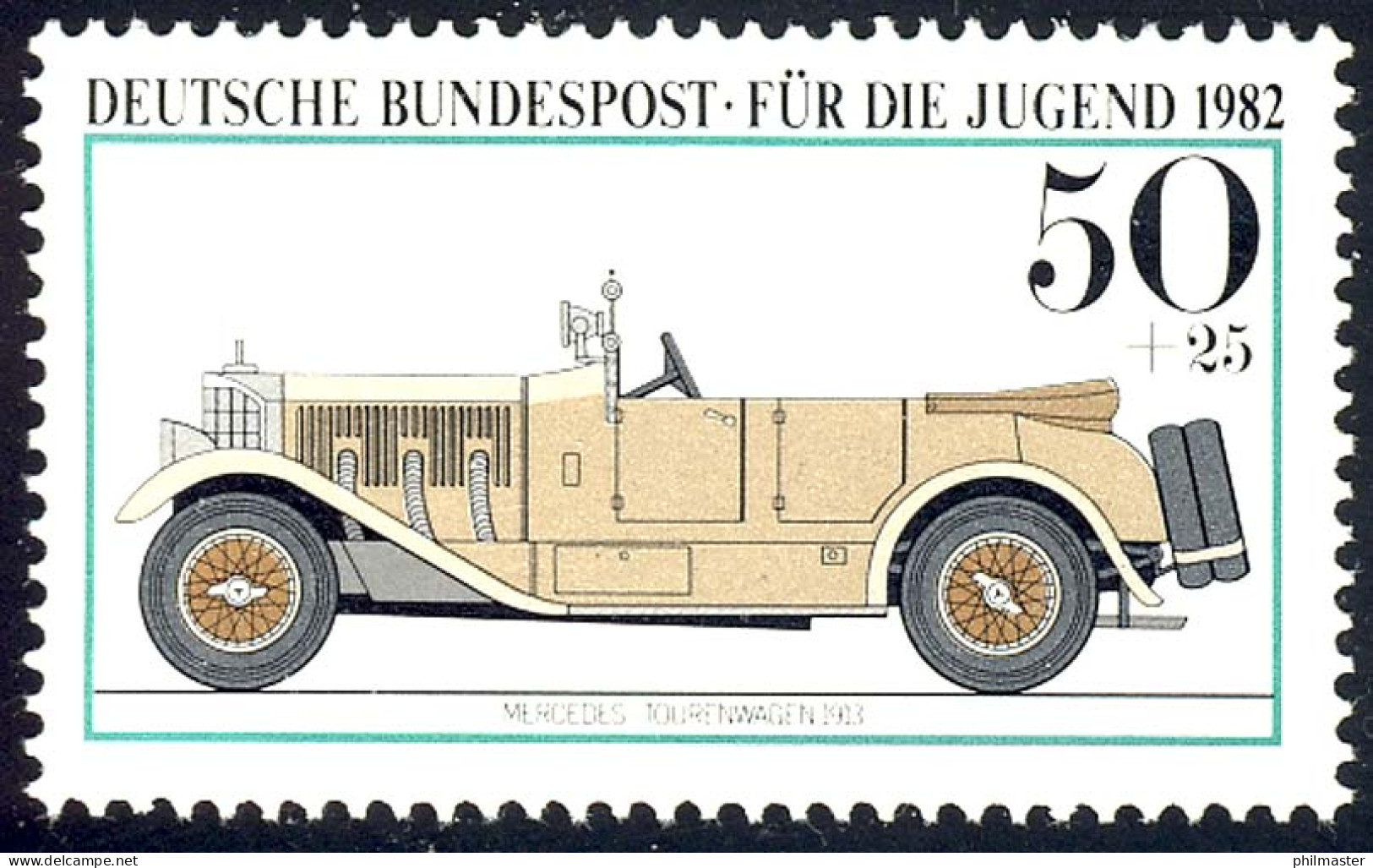 1124 Jugend Kraftfahrzeuge 50+25 Pf ** - Unused Stamps