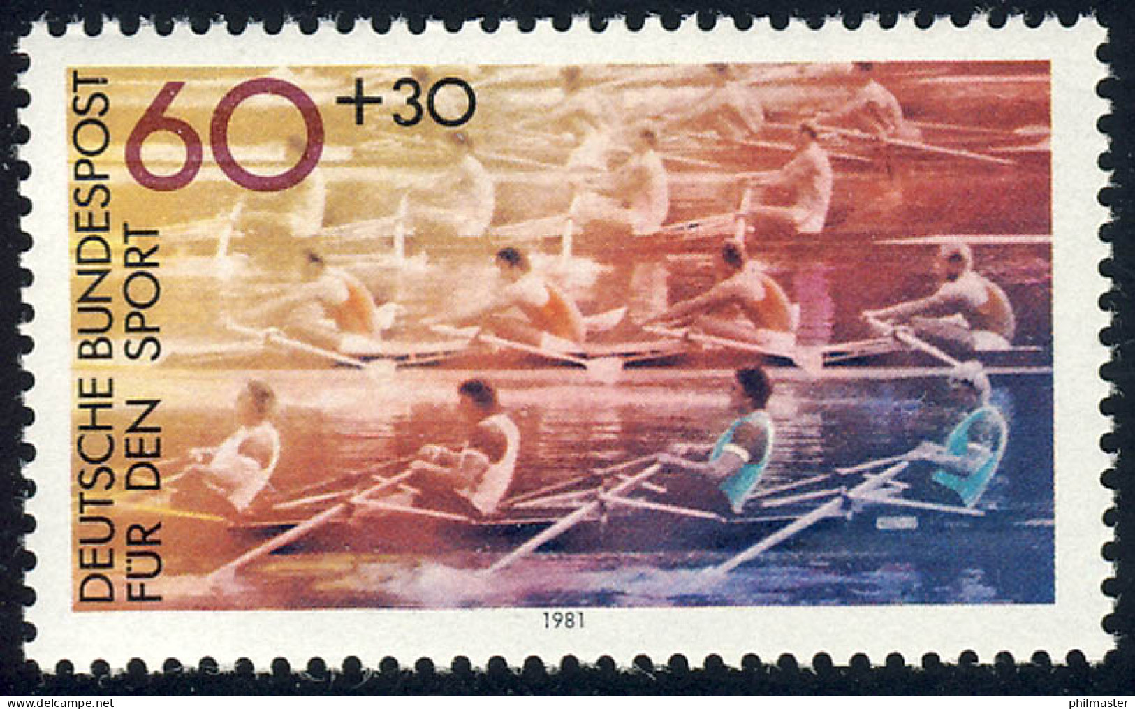 1094 Sporthilfe 60+30 Pf Rudern ** - Unused Stamps