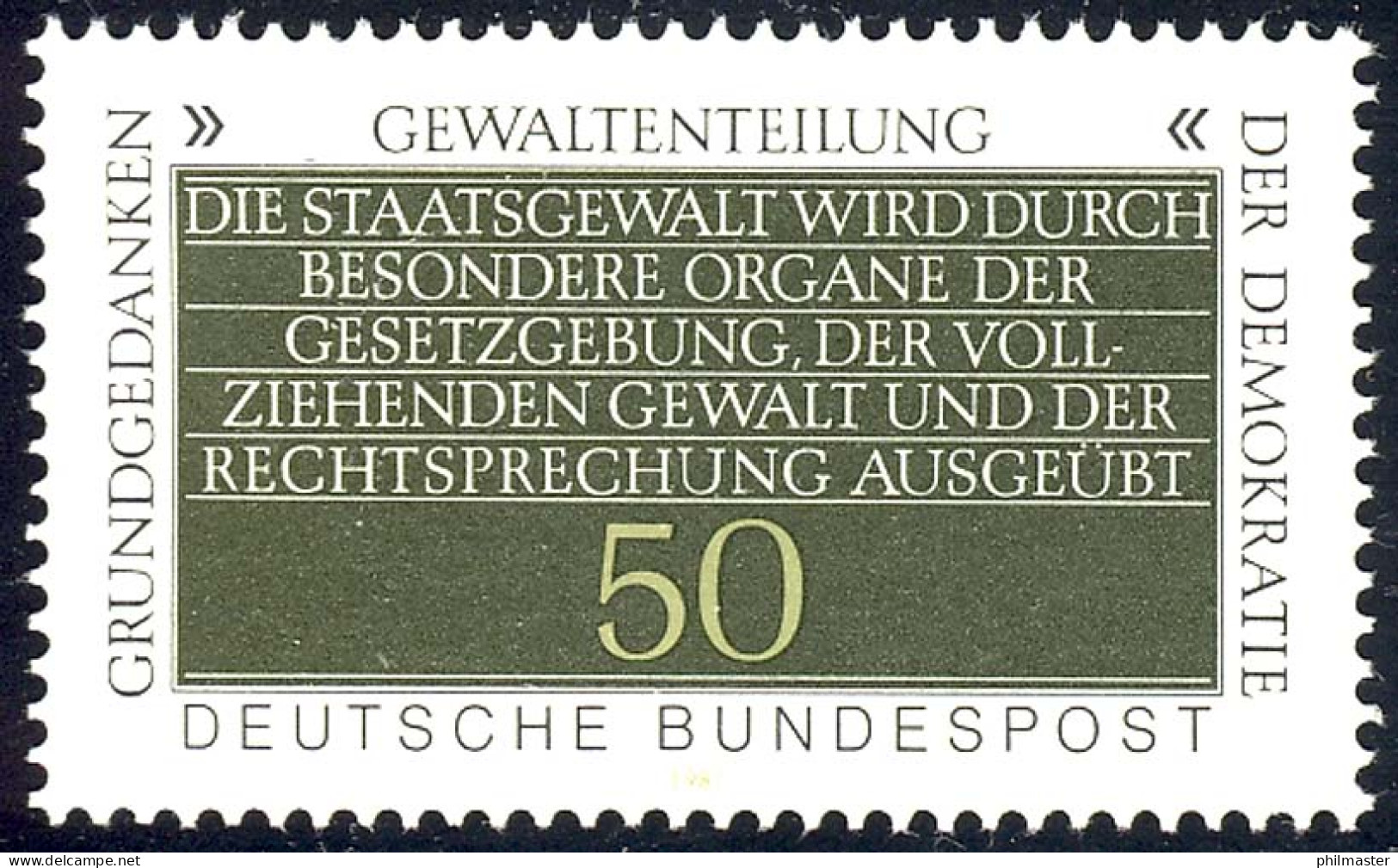 1106 Demokratie 50 Pf Gewaltenteillung ** - Unused Stamps