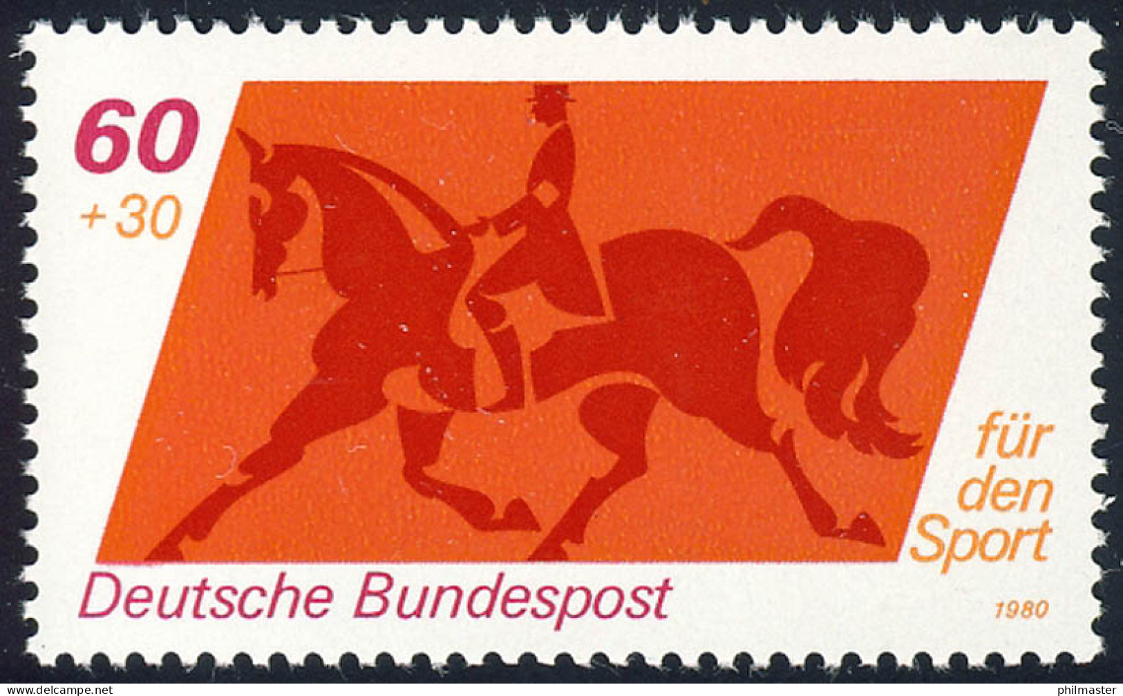 1047 Sporthilfe 60+30 Pf Dressurreiten** - Unused Stamps