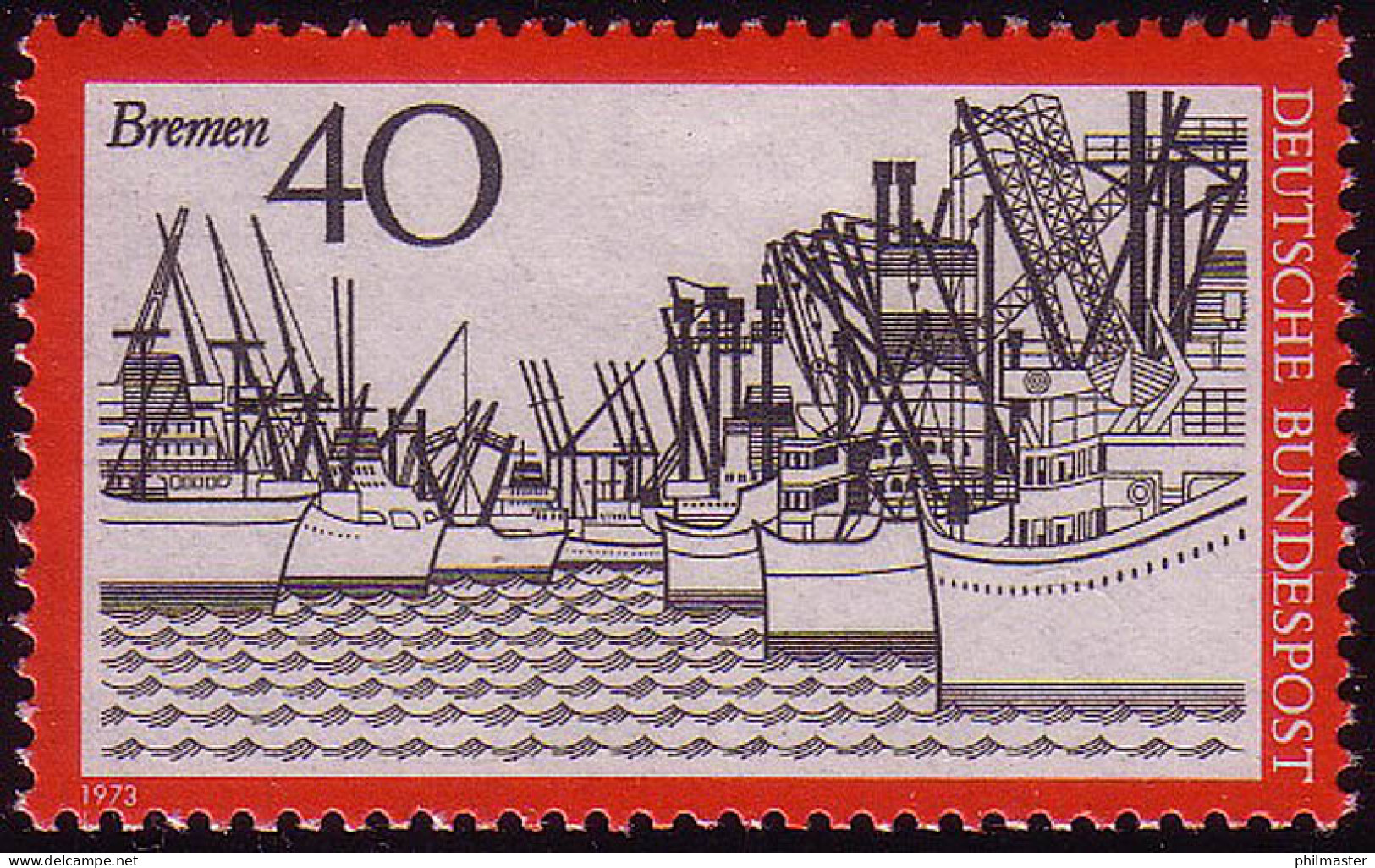 789 Fremdenverkehr 40 Pf Bremer Hafen ** - Unused Stamps