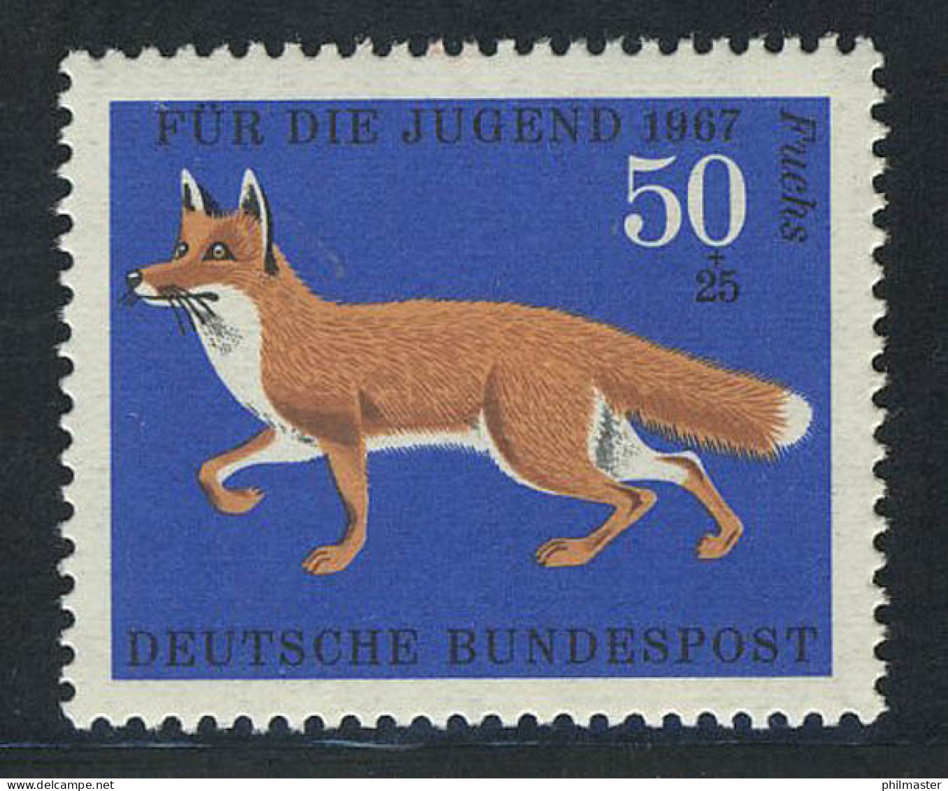 532 Jugend Pelztiere 50+25 Pf Rotfuchs ** - Unused Stamps