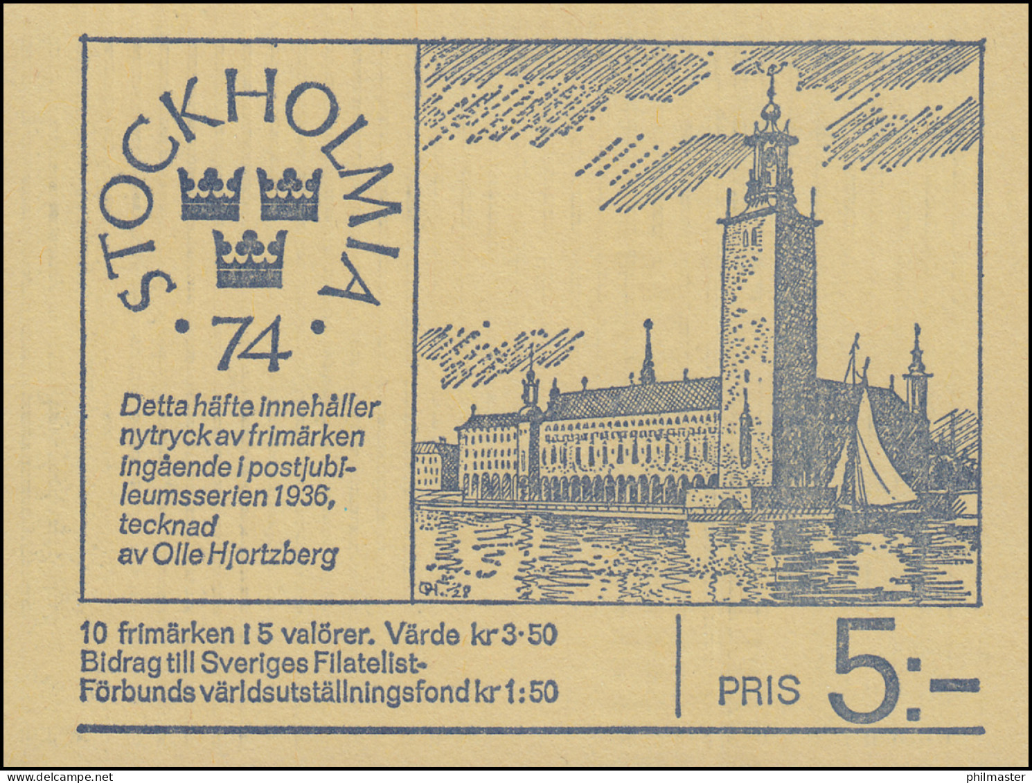 Markenheftchen 35 Briefmarkenausstellung STOCKHOLMIA'74 Ausgabe 1972, ** - Non Classés