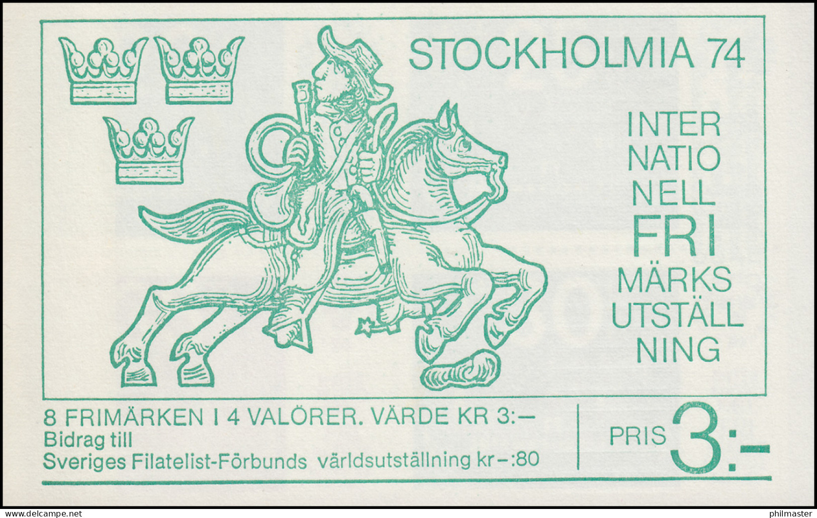 Markenheftchen 45 Briefmarkenausstellung STOCKHOLMIA'74 Ausgabe 1974, ** - Sin Clasificación