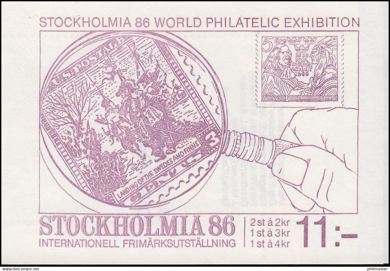 Markenheftchen 111 Briefmarkenausstellung STOCKHOLMIA'86 Ausgabe 1986, ** - Ohne Zuordnung