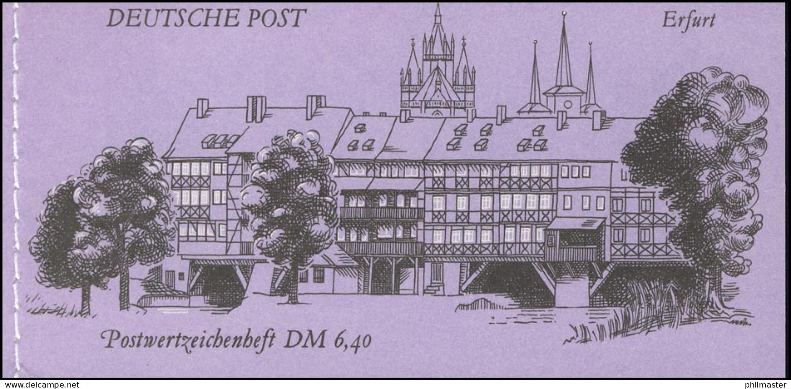 MH 10 Erfurt 1990 Naht Fluoreszierend, DDF I Gebrochener Baumstamm, ** - Carnets