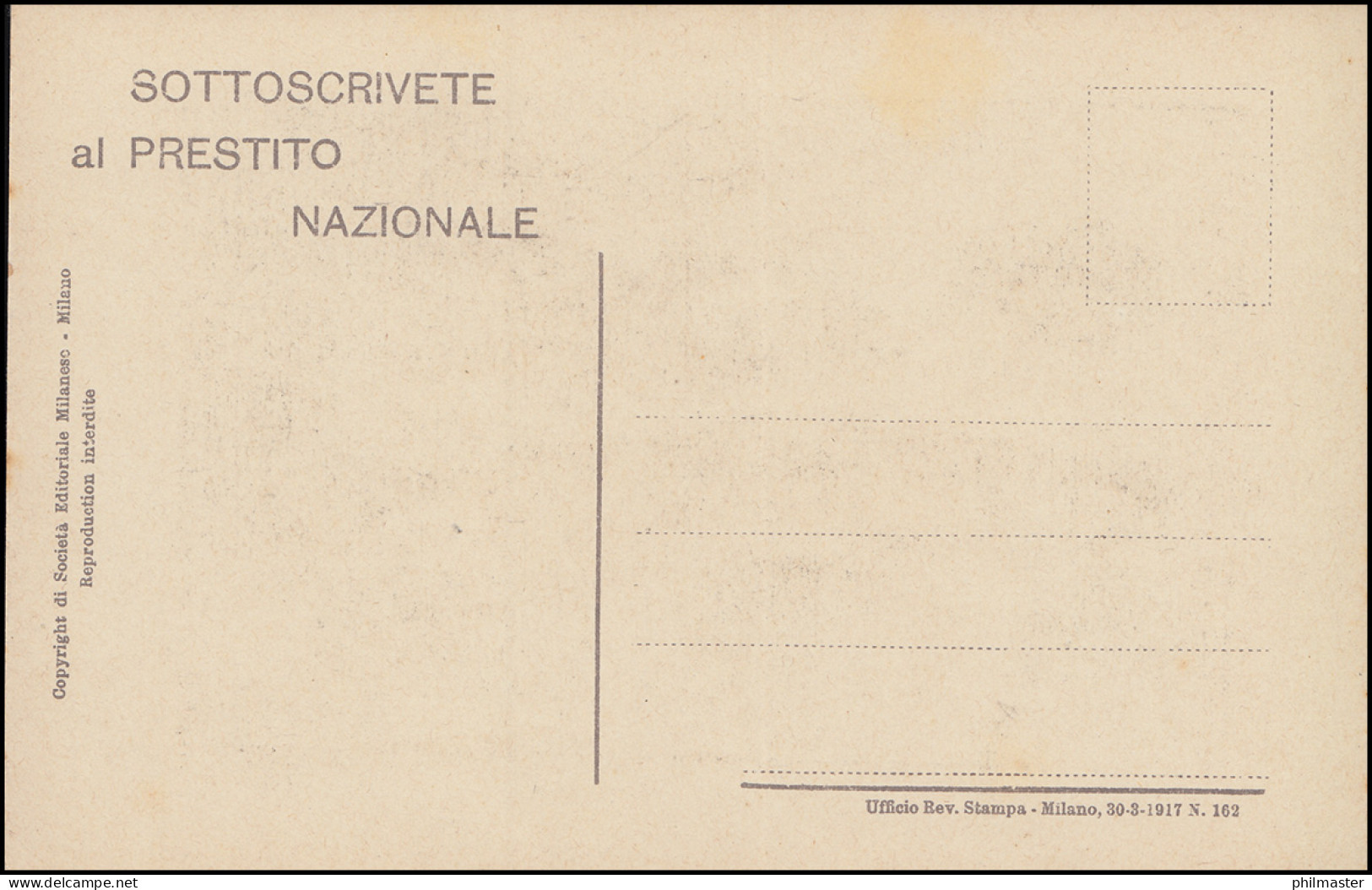 Italienische Propagandakarte 1. Weltkrieg: IL SOTTOMARINO ASSASSINO, Ungebraucht - Feldpost (franchigia Postale)